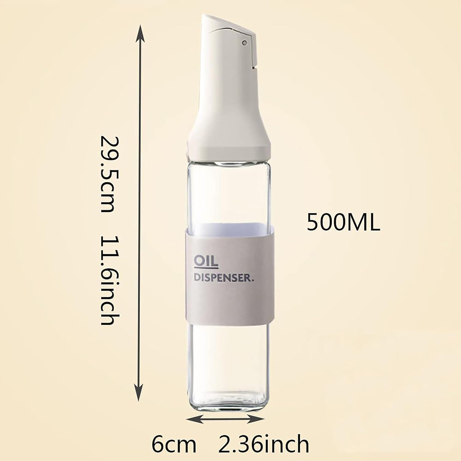 Oil Dispenser Bottle - 500Ml Auto-Flip Olive Oil Dispenser with Precision Spout for Easy Pouring, Leakproof Design for Cooking Oils, Vinegar, and Soy Sauce - Easy to Clean & Multi-Use (Yellow) - Dark Grey image number 2