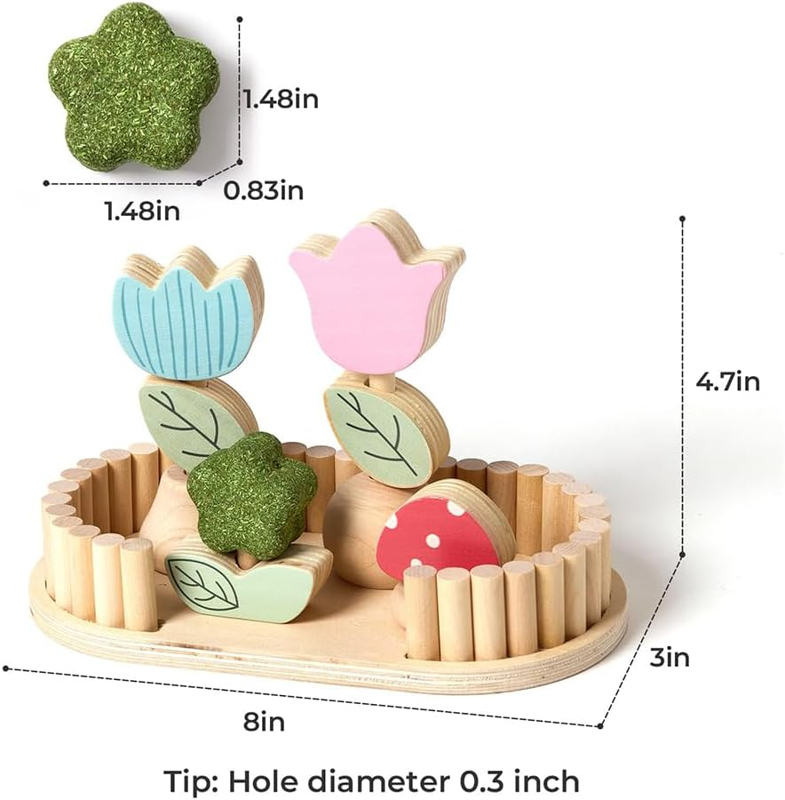 LMSNE Guinea Pig Chew Toys, Prevent Teeth Overgrowth, Natural Edible Rabbit Chew Toy for Bunny, Rat, Chinchilla, Gerbils and Others Small Animal image number 1