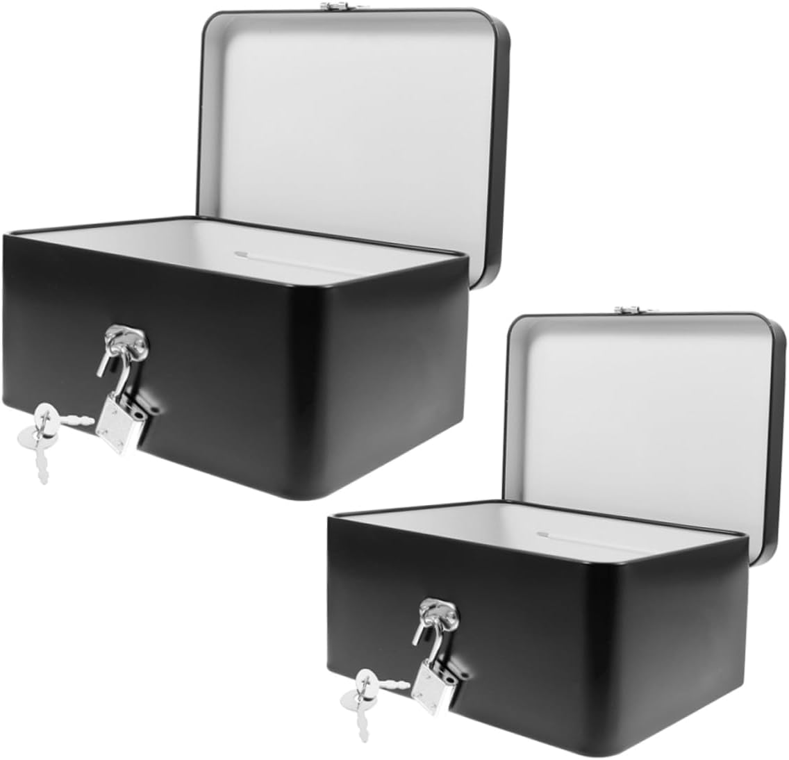 2Pcs Retro Storage Box Tinplate Box Lock Trinket for Desktop Organizer for Jewelry and Keepsakes image number 1