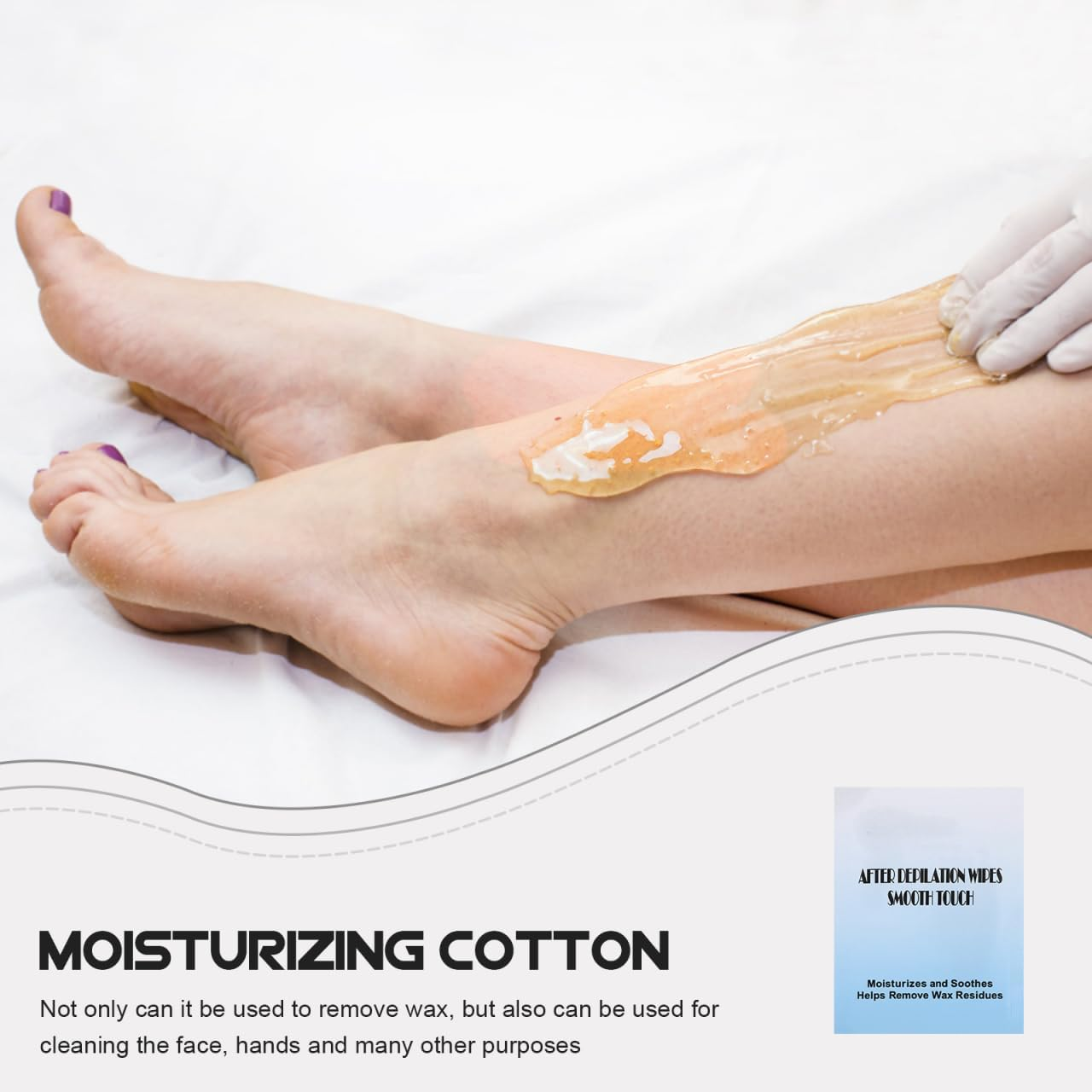 TOVINANNA 20Pcs Wax Remover Wipes Reduces Redness Removes Residue Body Facia Post Waxing Treatment image number 6