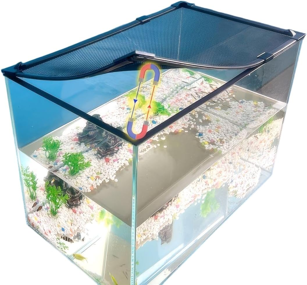 DIY Magnetic Fish Tank Lid Cover Protective Net 94X46Cm Keep Fish from Jumping Out Prevent Fish, Reptiles, Turtles, Etc., from Escaping&hellip; image number 6