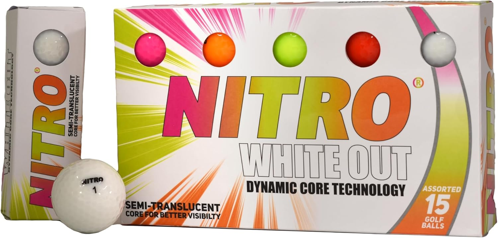 Nitro White Out Golf Balls [15-Ball]