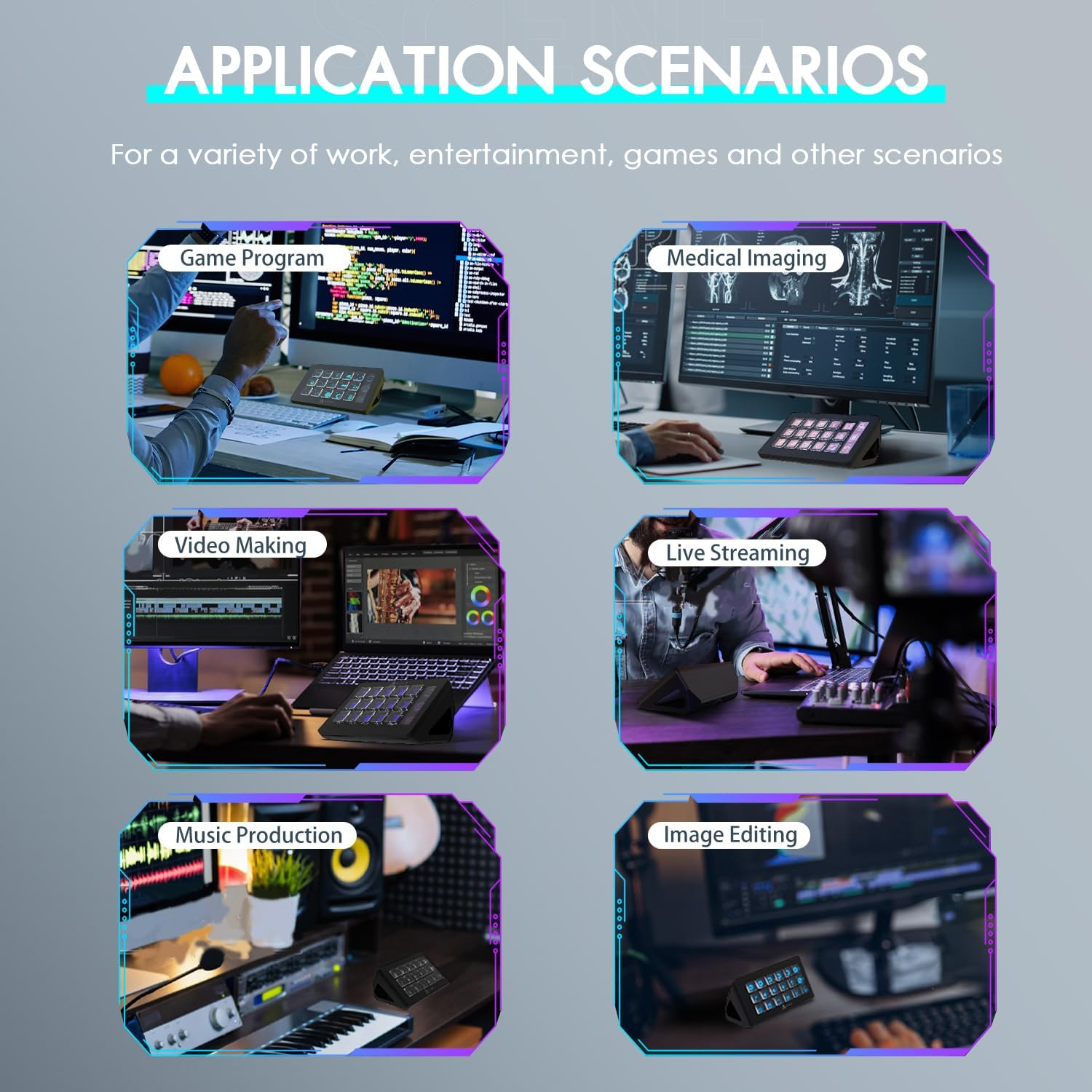 AKP153 Studio Controller, 15 Macro Keys, Trigger Actions in Apps and Software like OBS, Youtube, Twitch, Custom Console for Photo and Video Editing, Live Streaming, Pc/Mac (Black) - White image number 3