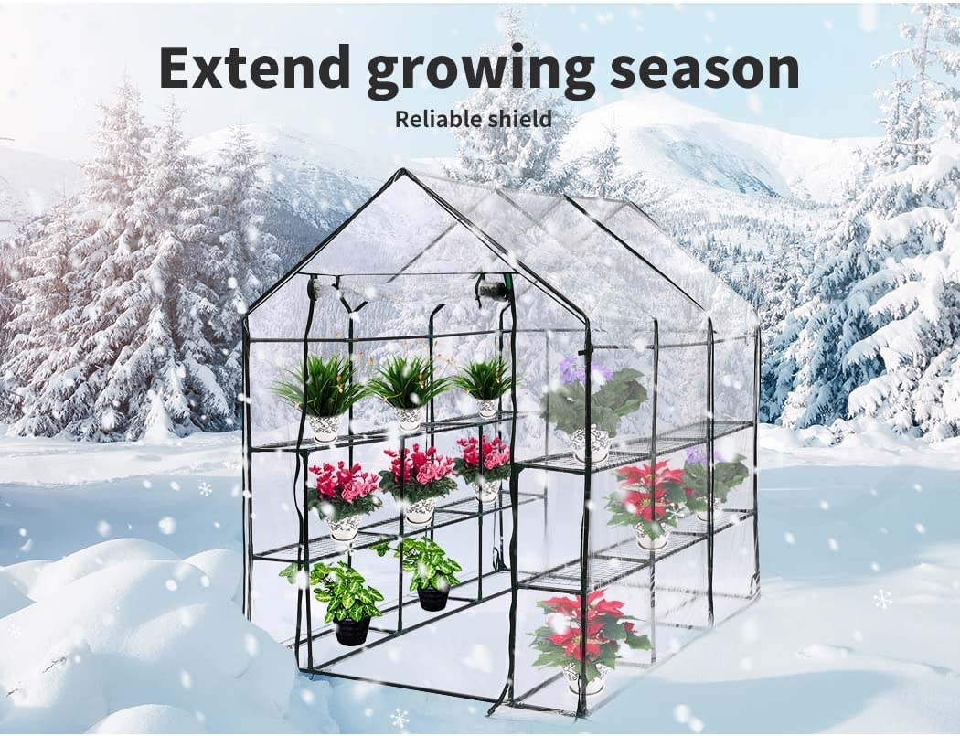 Levede 3 Tier Walk in Greenhouse Garden Shed PVC Cover Film Tunnel Green House image number 4