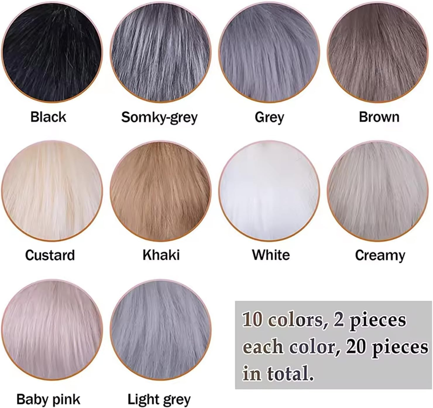 YELINTIAN 20 Pieces ​Faux Fur Pom Pom Balls - ​Faux Fox Fur Pom Pom Balls for DIY Crafts & Knitting, ​Soft & Removable for Hats, Scarves, Gloves, Bags, Keychains (10 Colors, 2Pcs Each) image number 5