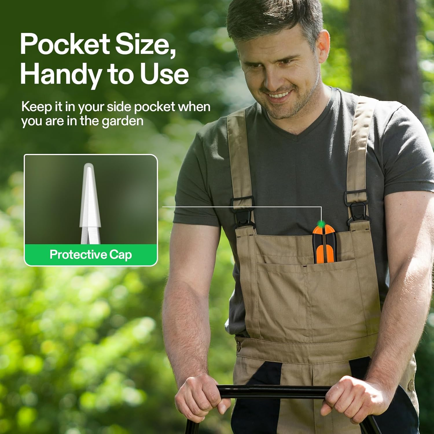 VIVOSUN 6.5" Gardening Hand Pruner Pruning Shear with Straight Stainless Steel Blades Orange - Blue image number 4