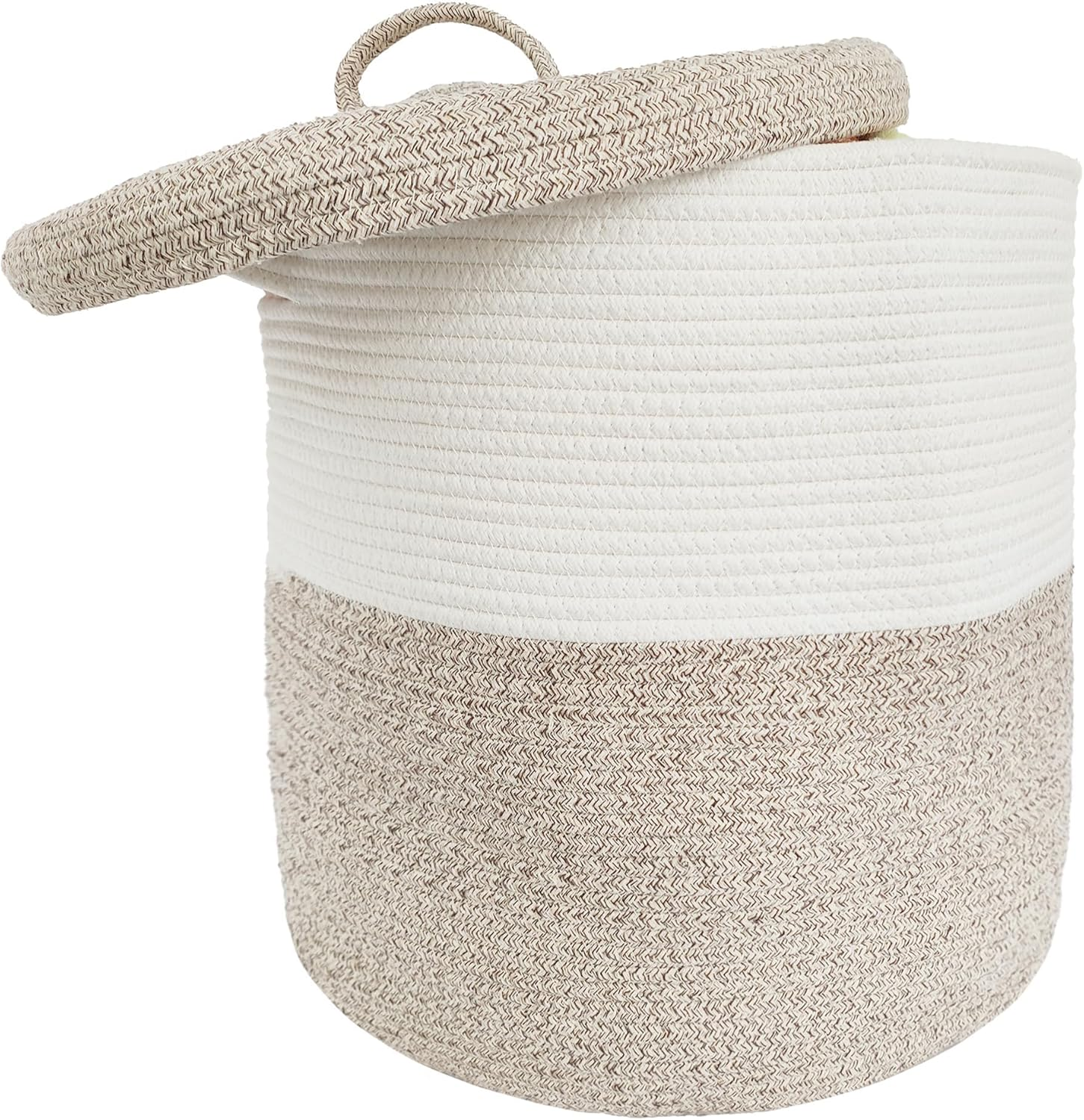 Large Laundry Hamper, Laundry Hamper for Toys, XICEN Tall Woven Laundry Basket for Clothes, Blanket Storage Basket for Living Room, 38Cm * 45Cm (Green)