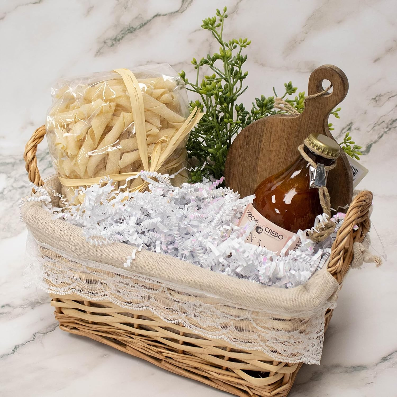 Uptotop 1/2LB Crinkle Cut Paper Shred Filler for Gift Wrapping Basket Filling, Birthday, Christmas, Thanksgiving, Wedding, Mother'S Day (Diamond White) image number 5