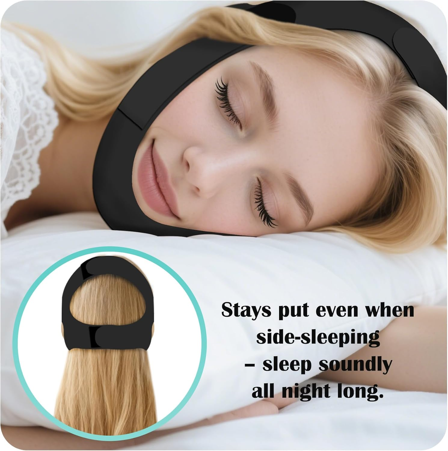 Unisex Non-Slip Anti-Snore Chin Strap for Side Sleepers | Adjustable, Skin-Safe & Lightweight, Snoring Solution for Couples & All Sleepers image number 1