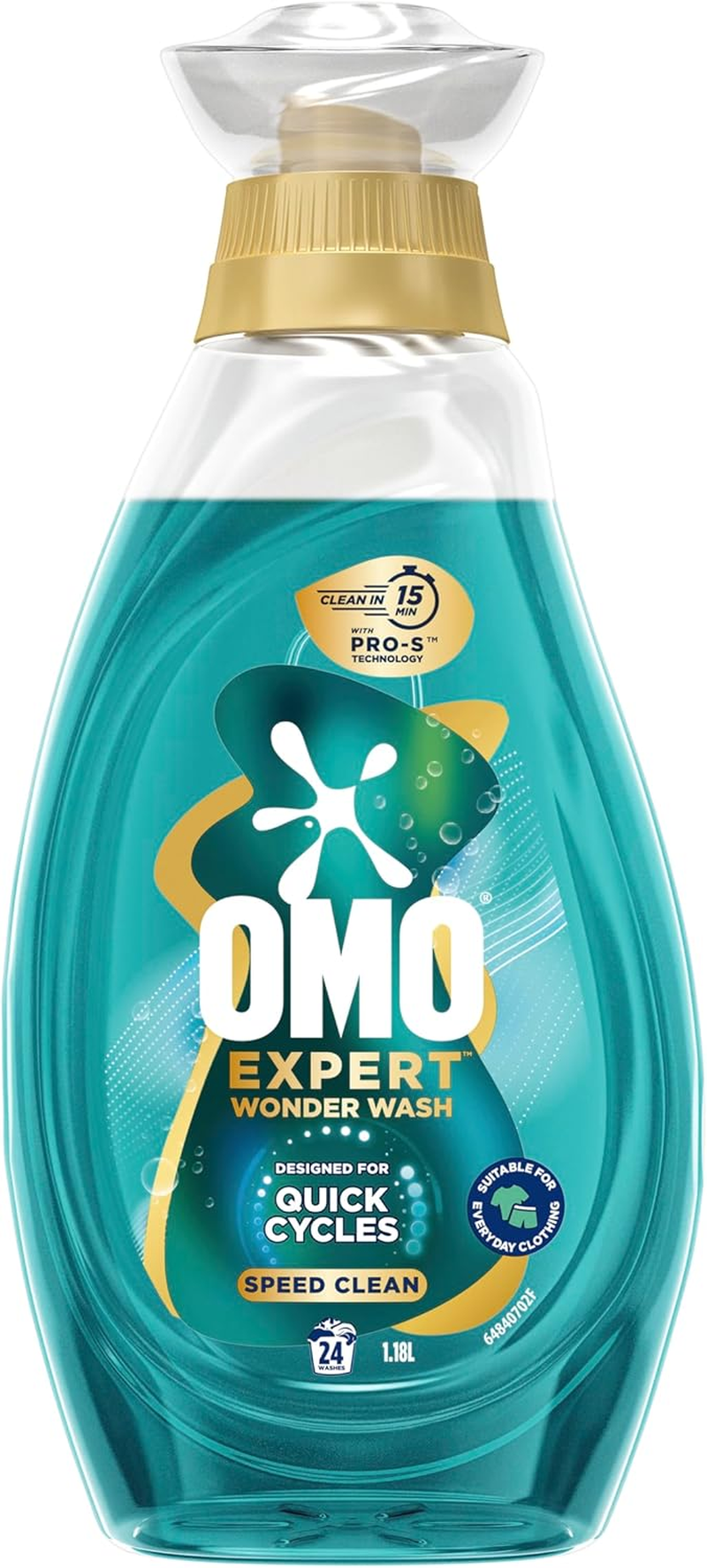 Omo Expert Wonder Wash Speed Clean Laundry Detergent Liquid 1.18L image number 4