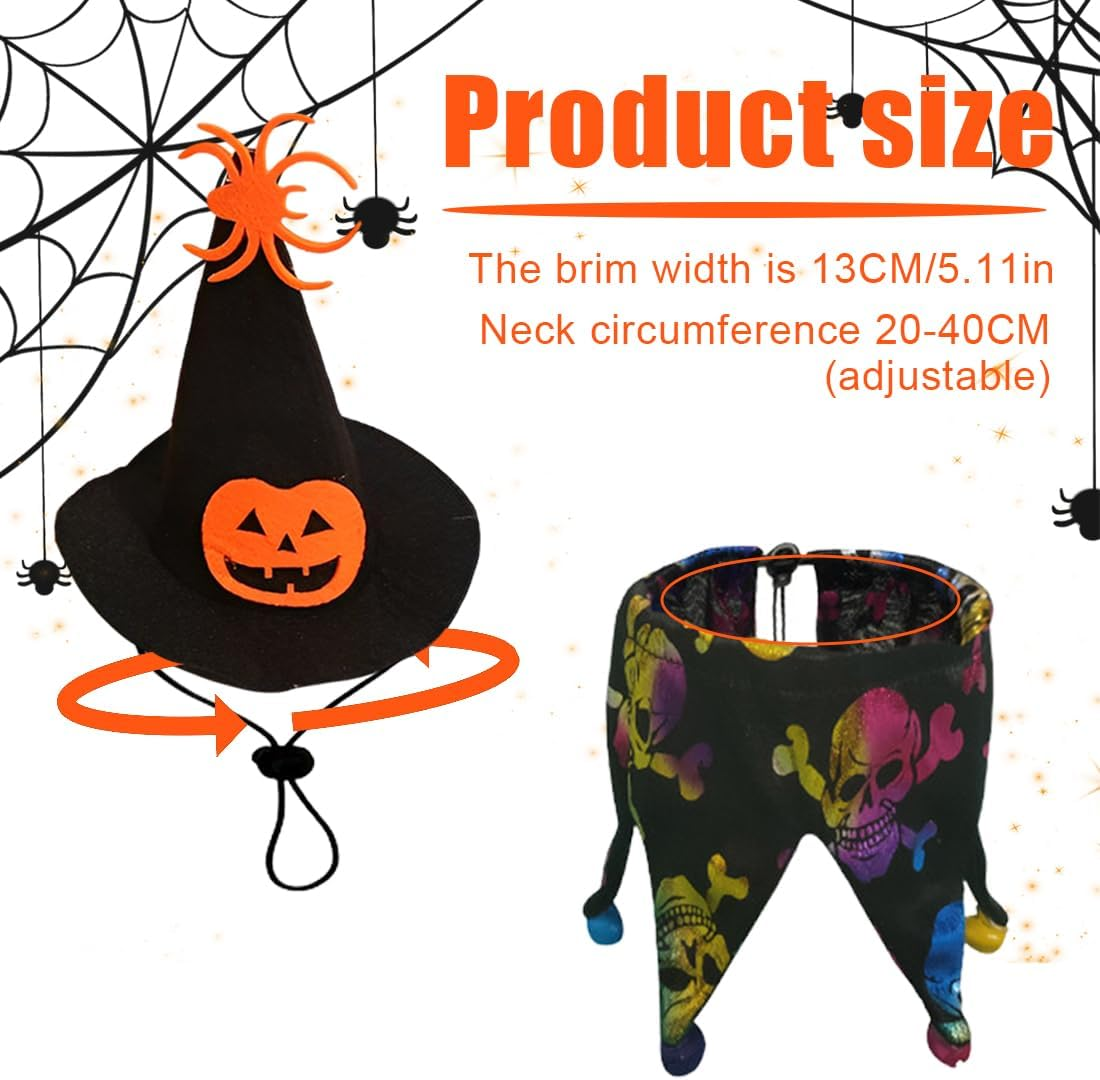 Pet Costumes Cat Cosplay 2 Pieces, Adjustable Halloween Cat Costume Cosplay Decoration Pet Cosplay Costumes for Small Cats Funny Holiday Clothing for Black Halloween Night Bloody Party image number 5