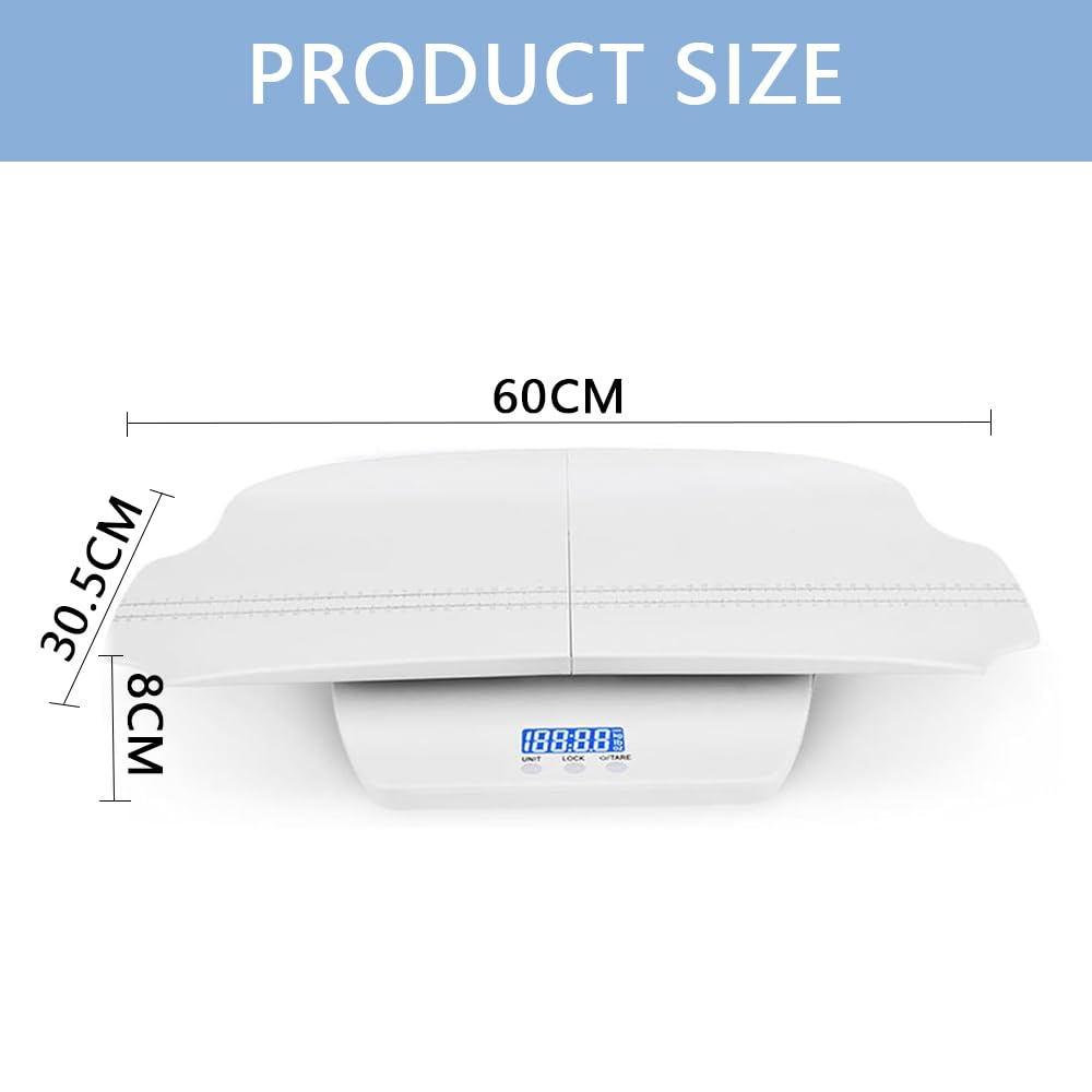 Multifunctional Digital Baby & Pet Scale &ndash; Precision 100KG Weighing with Hold Function, LCD Display & 60Cm Height Ruler for Infants, Toddlers, Puppies, Cats & Adults image number 2