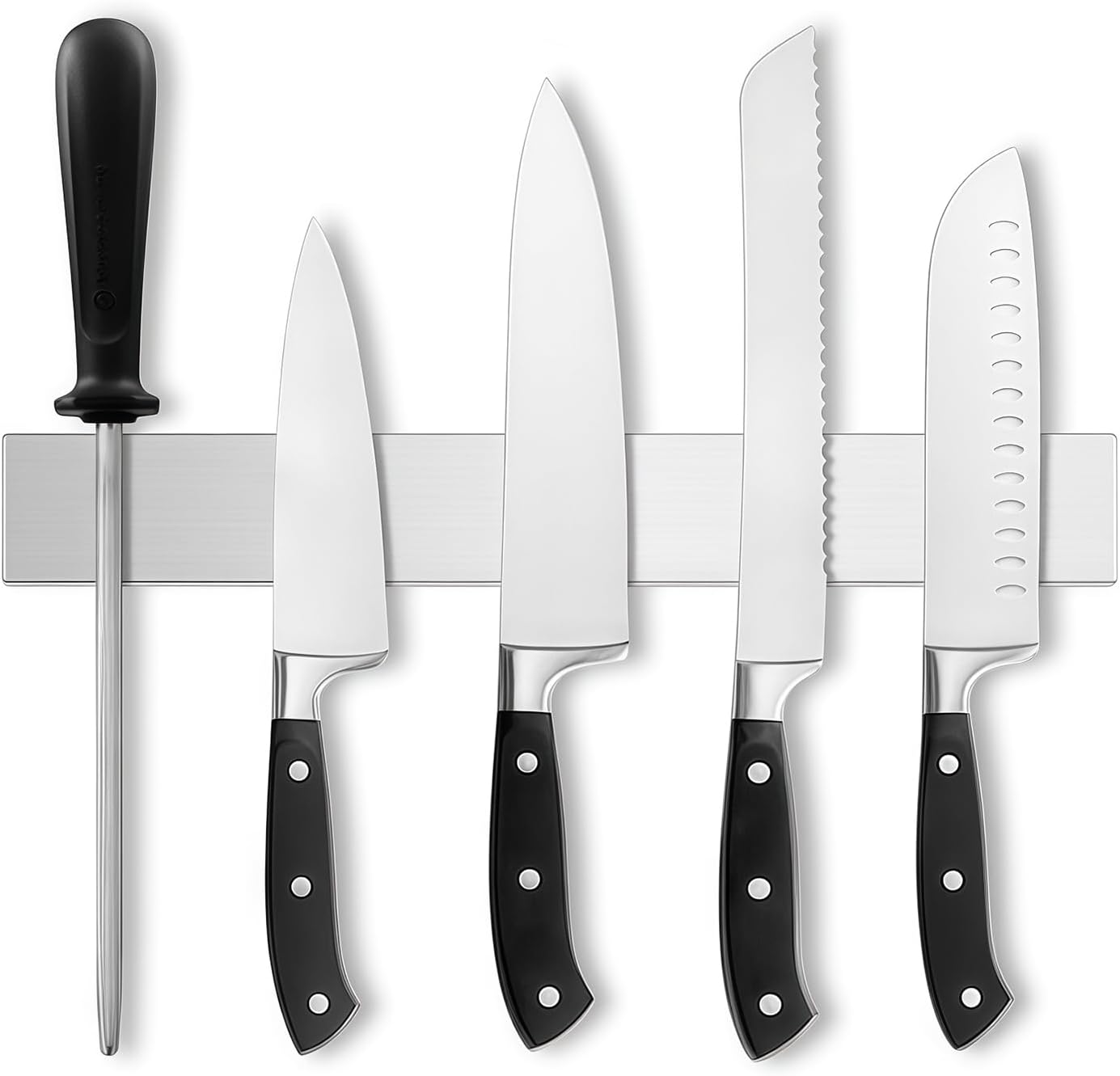 Magnetic Knife Holder - 304 Stainless Steel Magnetic Knife Strip, Wall Mount No Drilling, Space-Saving Knife Organizer, Holds Knives Securely, Easy to Clean (30CM) image number 3