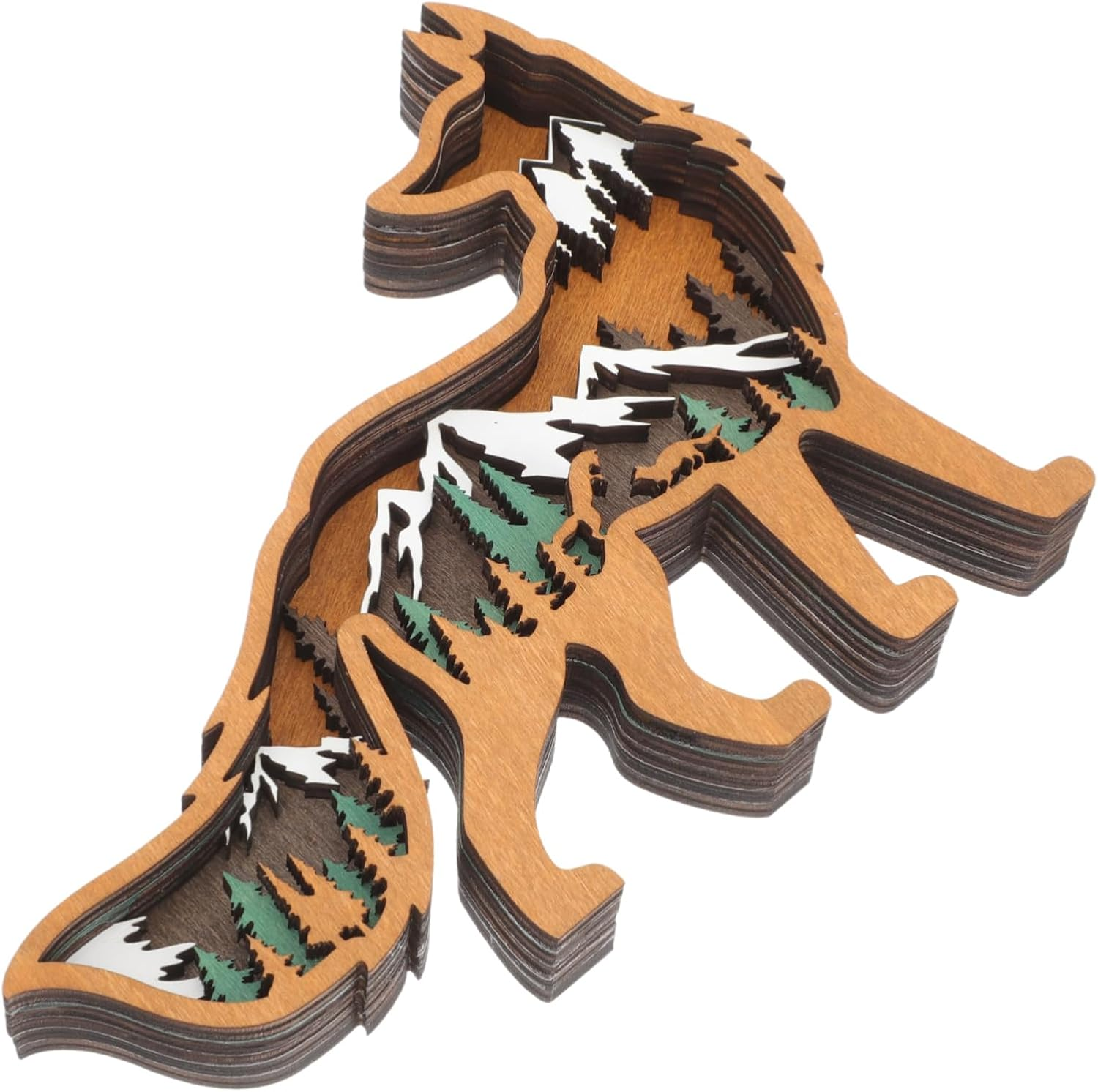 Christmas Themed Animal Wooden Decor Creative Animal Crafts for Home Supplies for Christmas Decor image number 1