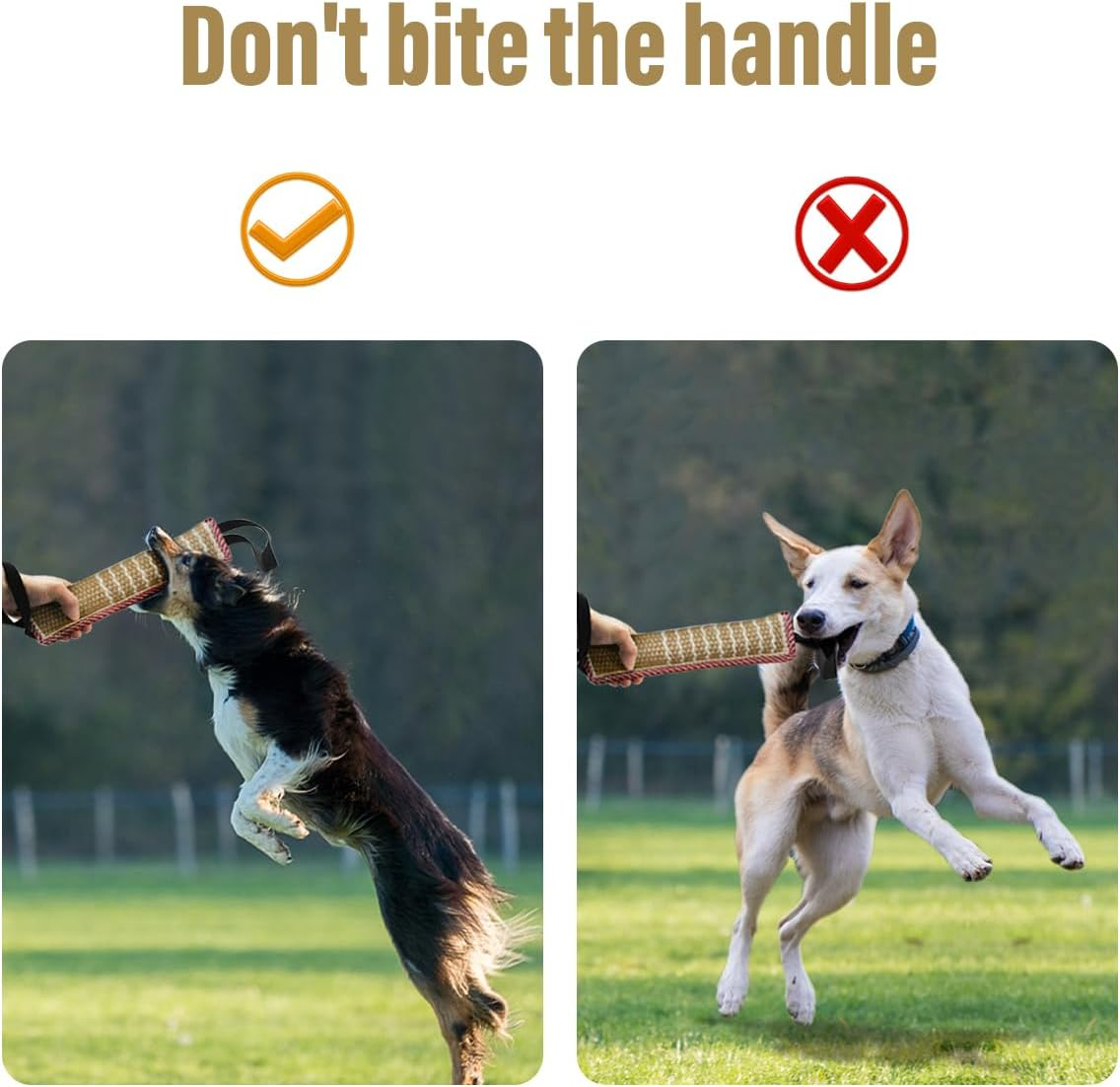 Storystore Dog Tug Toy Dog Training Bite Pillow Jute Bite Toy - Best for Tug of War, Puppy Training Interactive Play - Interactive Toys for Small and Medium Dogs (Striped, 11.8" X 3.15") image number 1