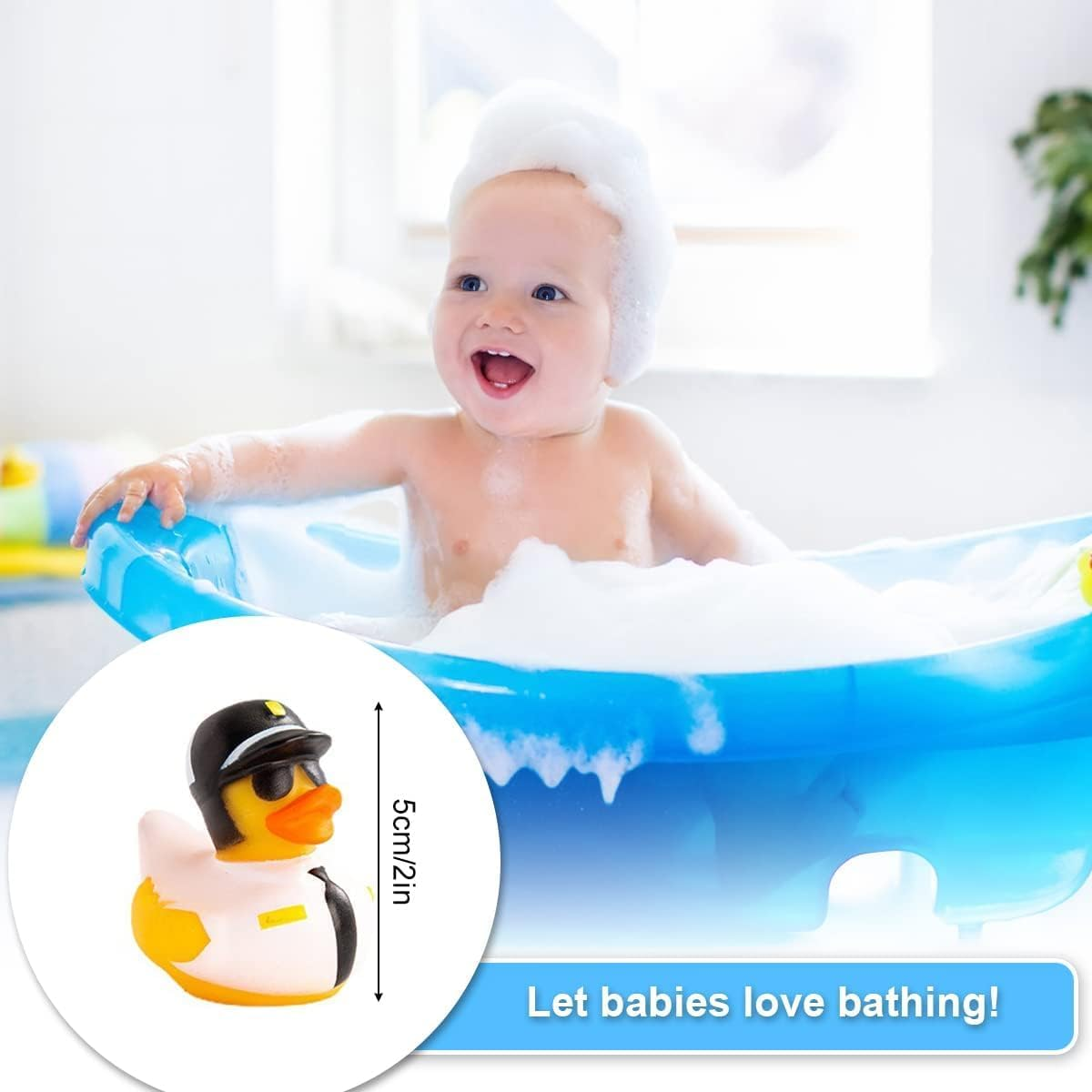 30 PCS Rubber Ducks, HMNXG Random Assortment Mini Rubber Duckie Toys for Kids Baby Bath Shower Toys, Birthday Gifts, Summer Beach Pool Activity, Carnival, Holiday Party Favors