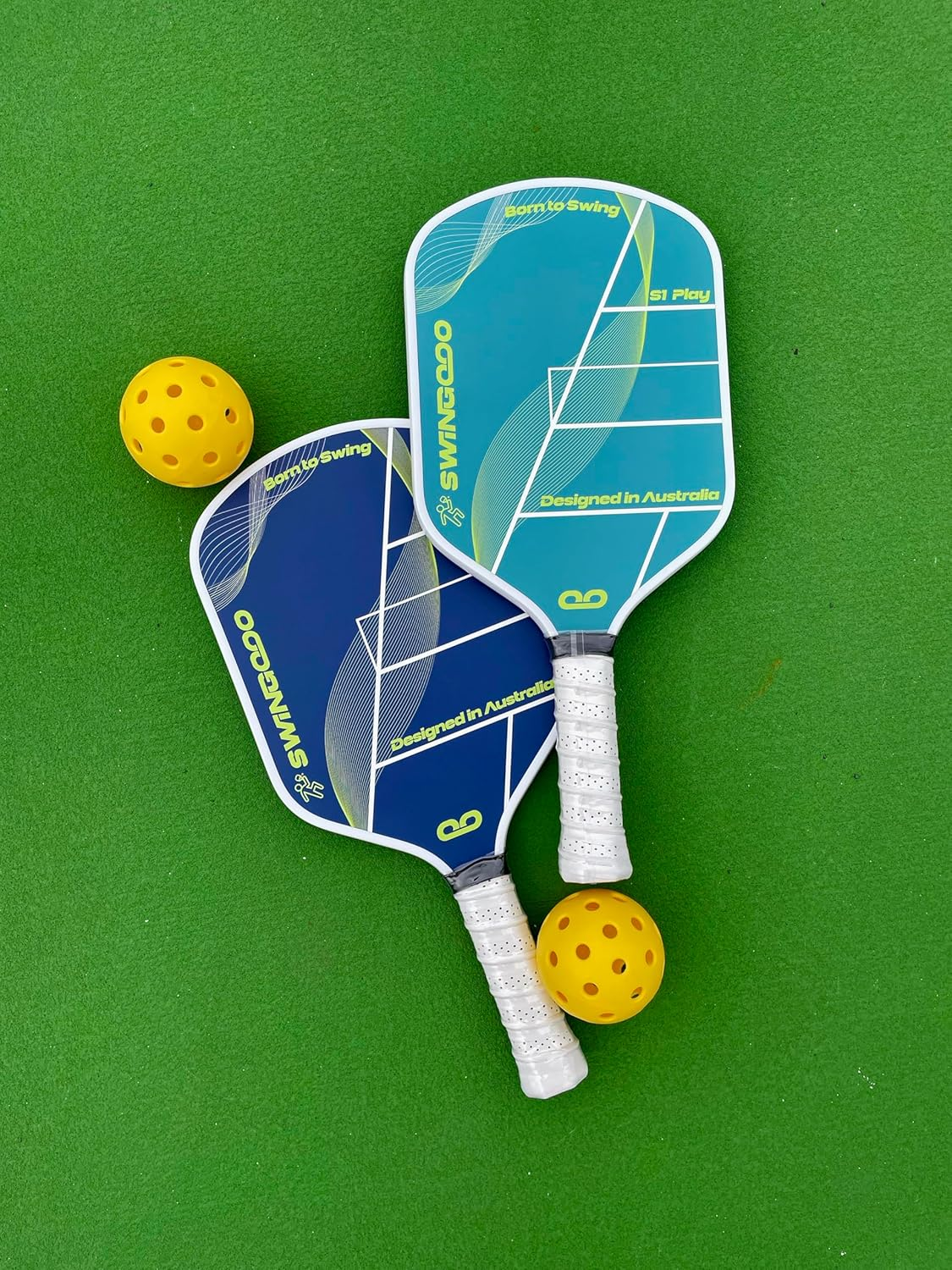 Swingooo Pickleball Paddle Set, 2 Composite Face Paddles with Polymer Core, 220G, Cushion Grip, Includes 2 S40 Play Balls, Beginner Level image number 5