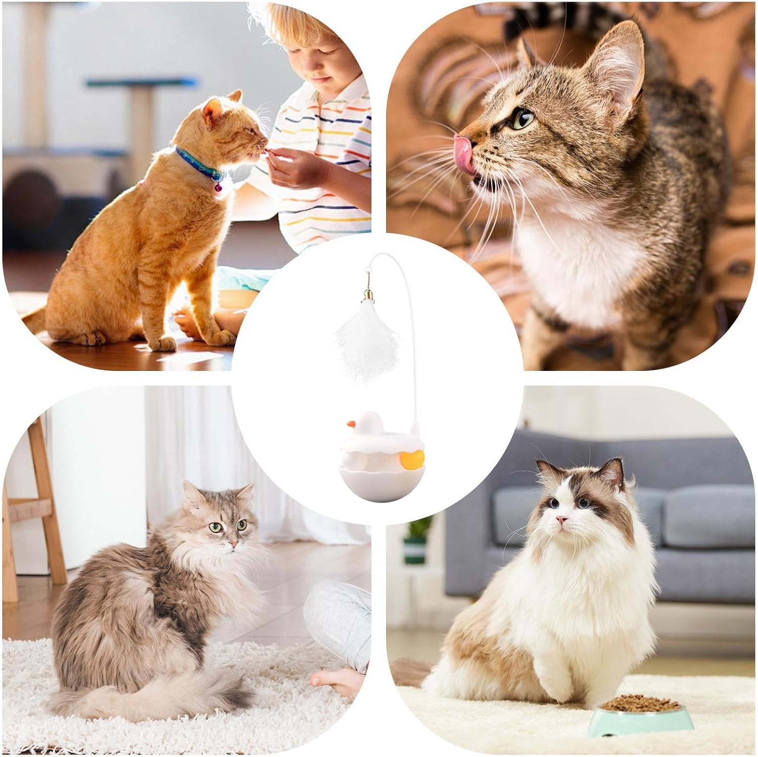 Cat Toys | Fun Interactive Cat Toys for Indoor | Stick Game in Duck Shape for Kitten Easter Birthday Outdoor Play Activities image number 3