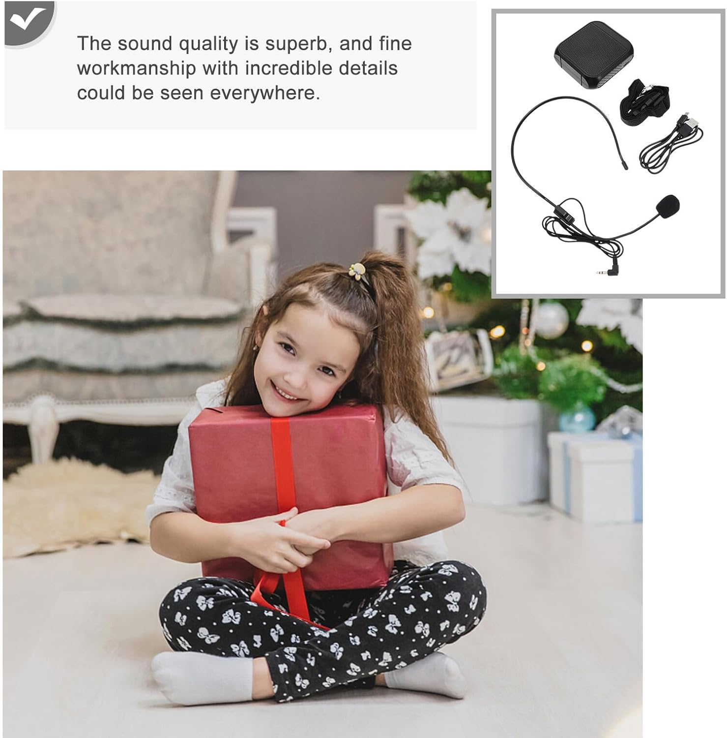 Wireless Portable Teacher Amplifier Loud-Speaker, Compact Apis Voice Amplifier Rechargeable .7V Battery for Classroom and Outdoor Use image number 6