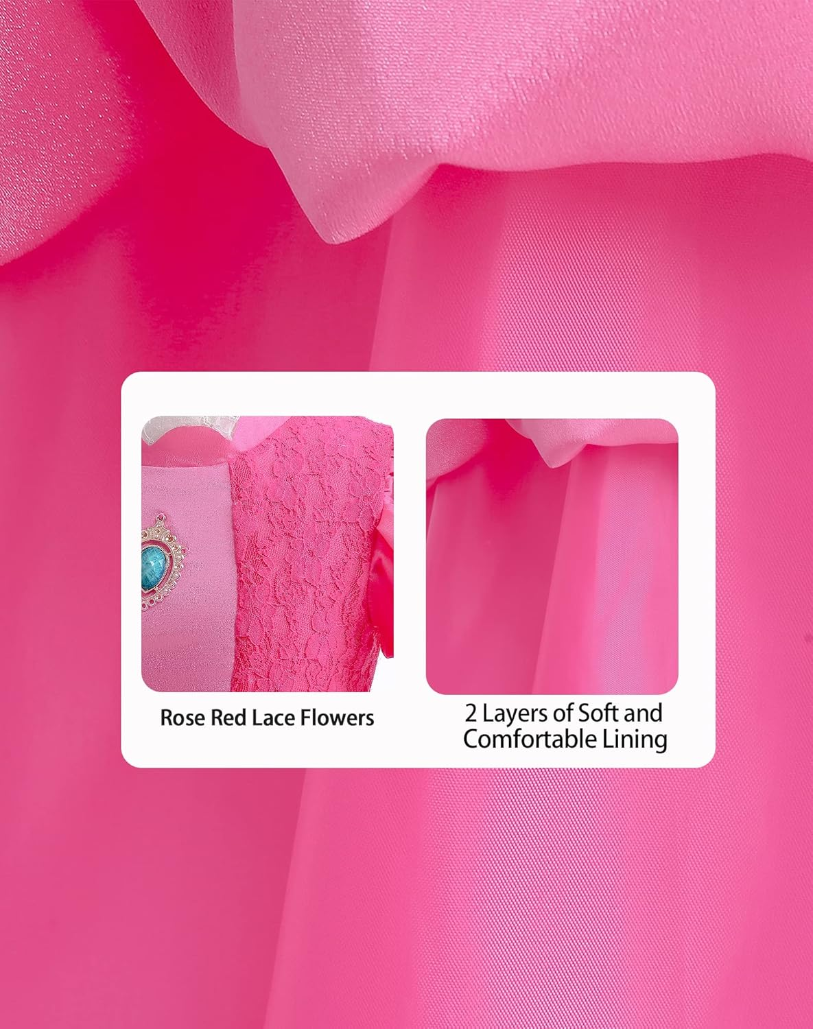 Princess Peach Costume for Girls, Perfect for Cosplay and Halloween Parties, Dress up as Your Favorite Princess image number 4