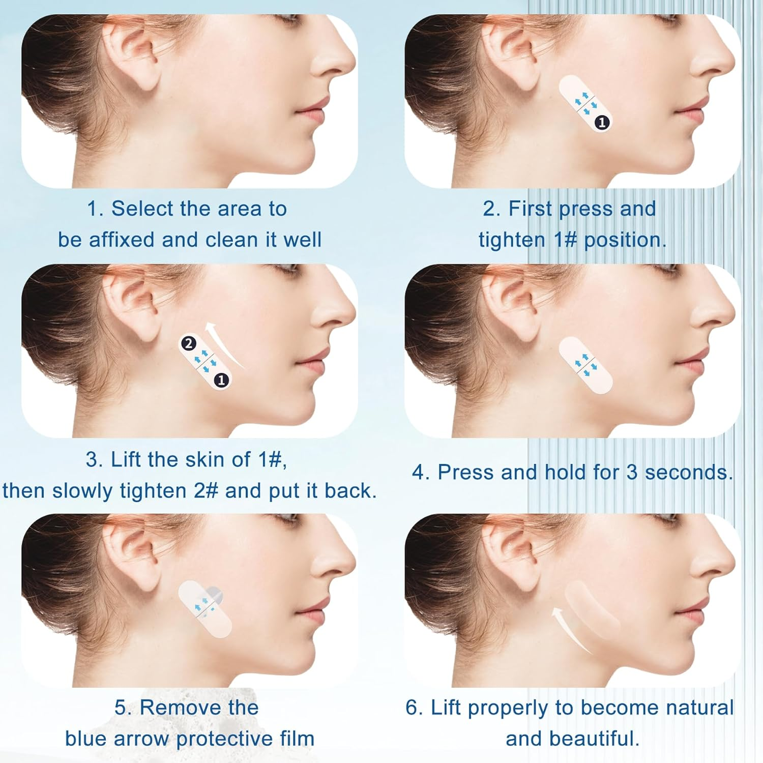 EKIND Face Lift Tape Invisible, 12PCS Facial Line Smoothing & Firming Tape for Women, V-Shaping, Double Chin, Wrinkles & Saggy Skin Reduction image number 1