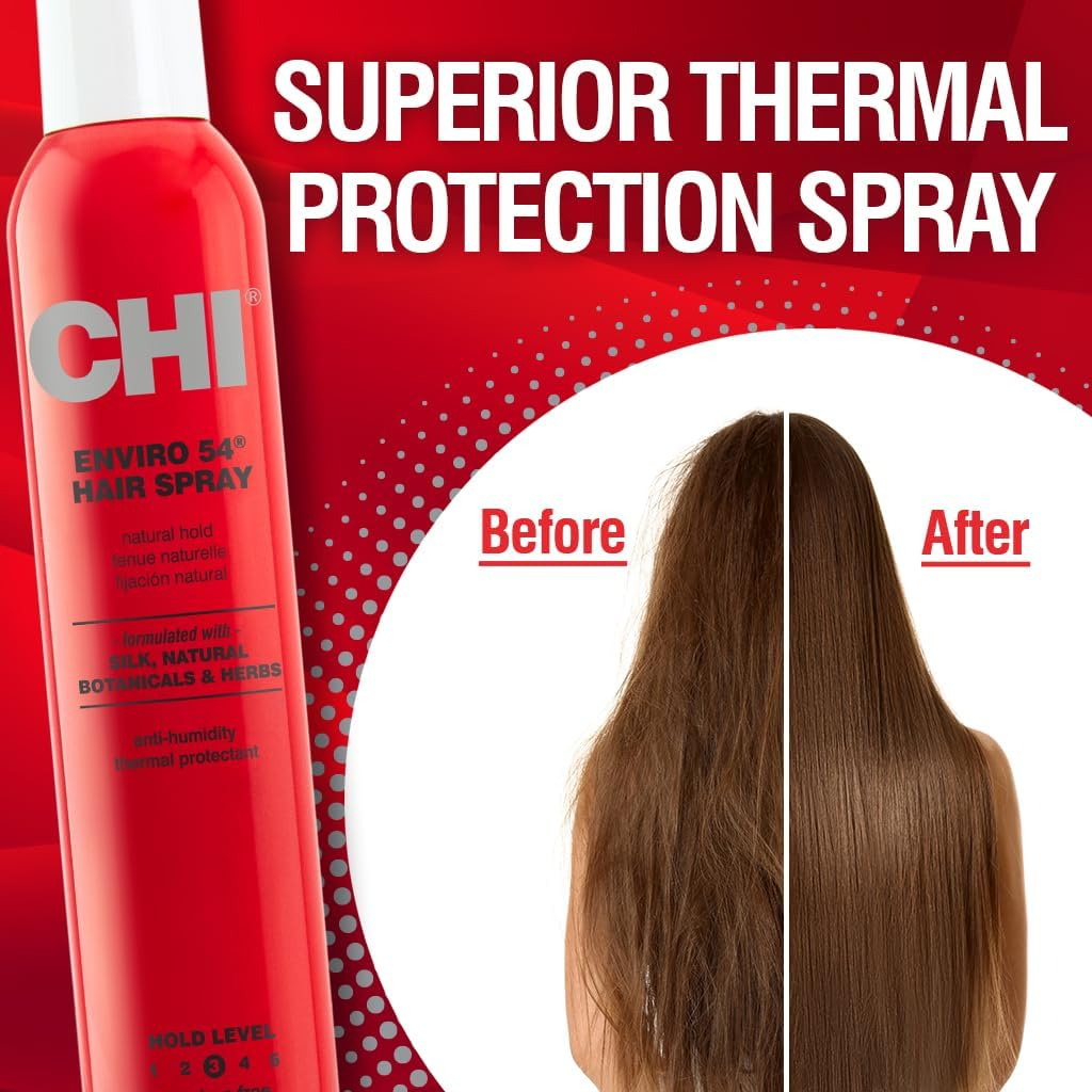 CHI Enviro 54 Hairspray, Natural Hold, Lightweight Spray to Finish & Secure a Variety of Hairstyles, Sulfate & Paraben-Free, 10 Oz image number 2