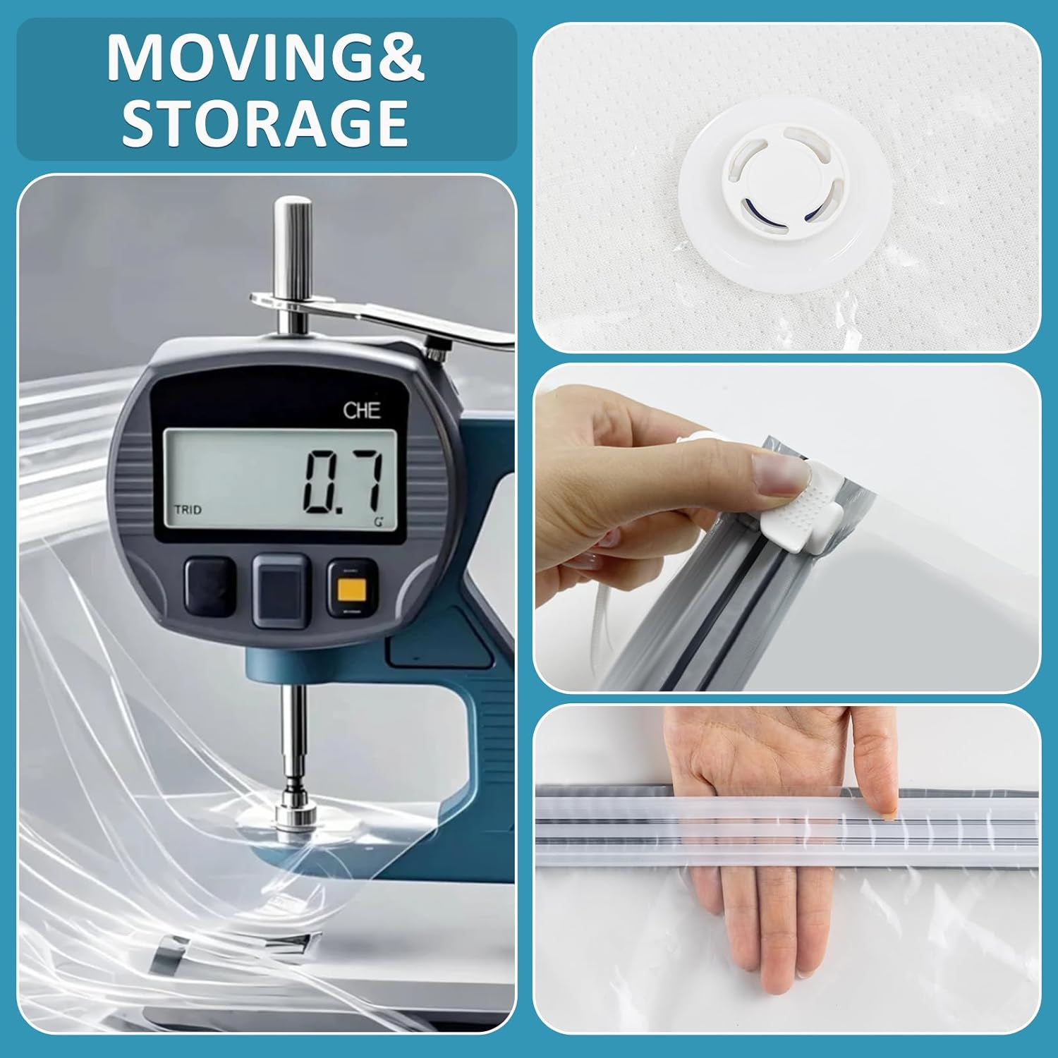 Large Vacuum Storage Bags Waterproof Sealable Vacuum Seal Mattress Bag with Zip Reusable Space Saver Bags for Mattress,Clothes, Compress Mattress by 85%, No Vacuum Pump (220X100Cm) image number 3