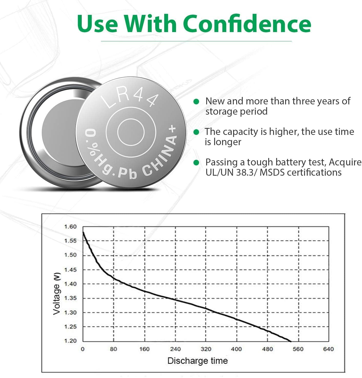 20PC LR44 High Capacity AG13 357 303 SR44 Battery Premium Alkaline Battery 1.5V Button Coin Cell Batteries image number 3