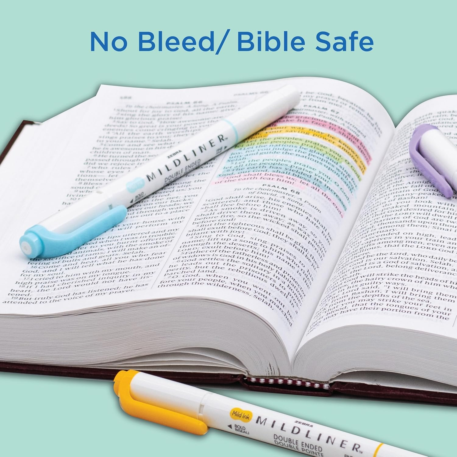 Zebra Pen Mildliner Double Ended Highlighter, Broad and Fine Point Tips, Assorted Neutral Vintage Ink Colors, 5-Pack, (78605) - 5, Midnight Hibiscus image number 4