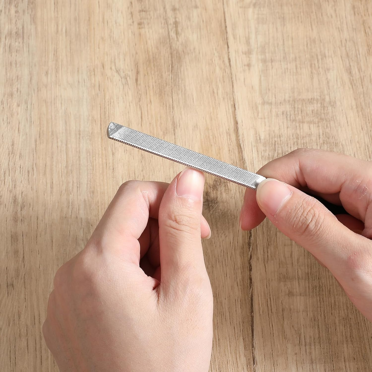 Dimeho 2 Pcs Toe Nail Files for Thick Nails, Professional Stainless Steel Nail File 4 Sides Fingernail Files with Anti-Slip Handle Dog Nail File Reusable Manicure Filer for Men Seniors and Dogs