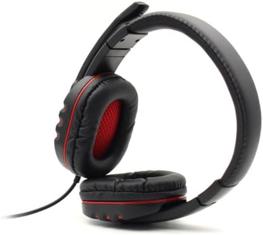 PRENDELUZ Red Gaming Headphones for Long Hours of Gaming, Wired Headset and Microphone