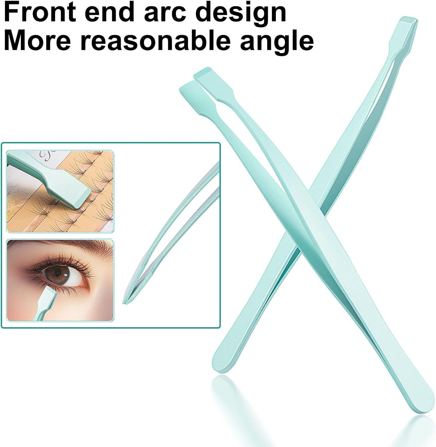 Eyelash Applicator Tool - Efficient Eyelash Cluster Tweezers,Precise Non Slip Professional Makeup Tool for Salon Girls Women Travel Separating Styling Defining - Black image number 2