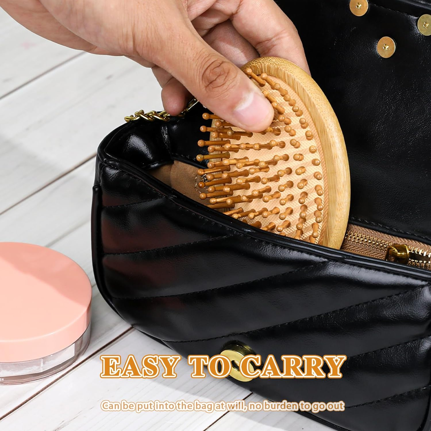 Bamboo Hair Brush, Natural Wooden Comb, Portable Bamboo Comb, anti Static Air Cushion Hair Brush, Mini Brush without Handle, Ereduce Frizz Massage Scalp image number 5