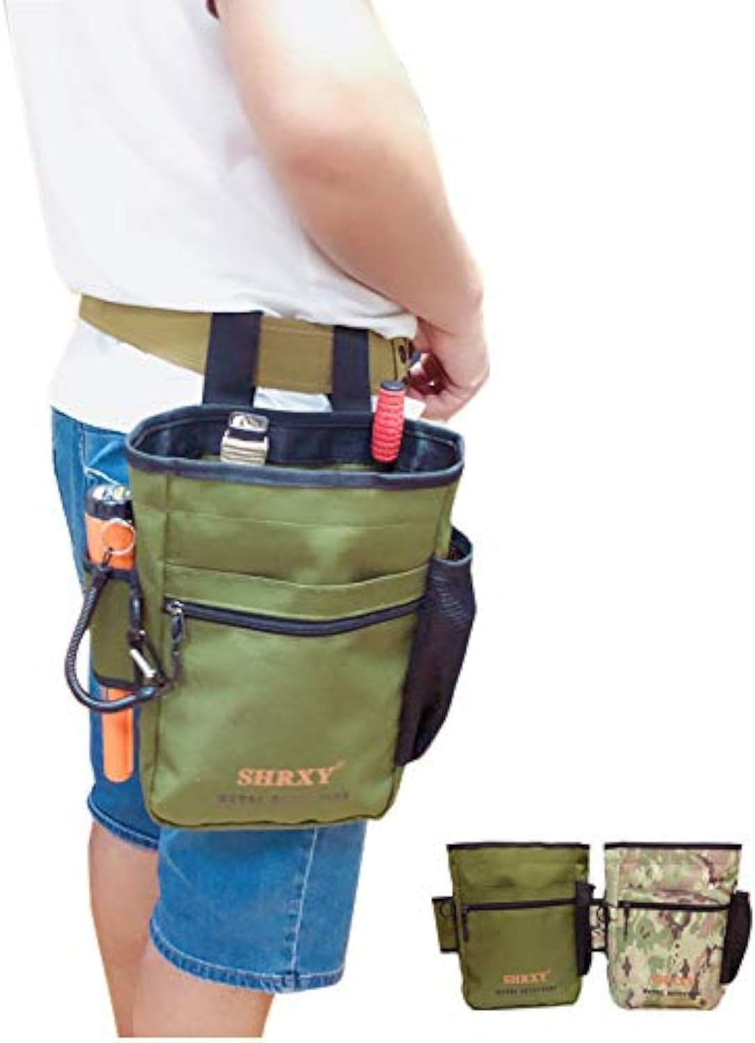 Super Detesir Pointer Metal Detector Find Bag Detecting Digger Tools Bag Waist Pack Pouch for Pinpointer Garrett Xp Propointer (Green)