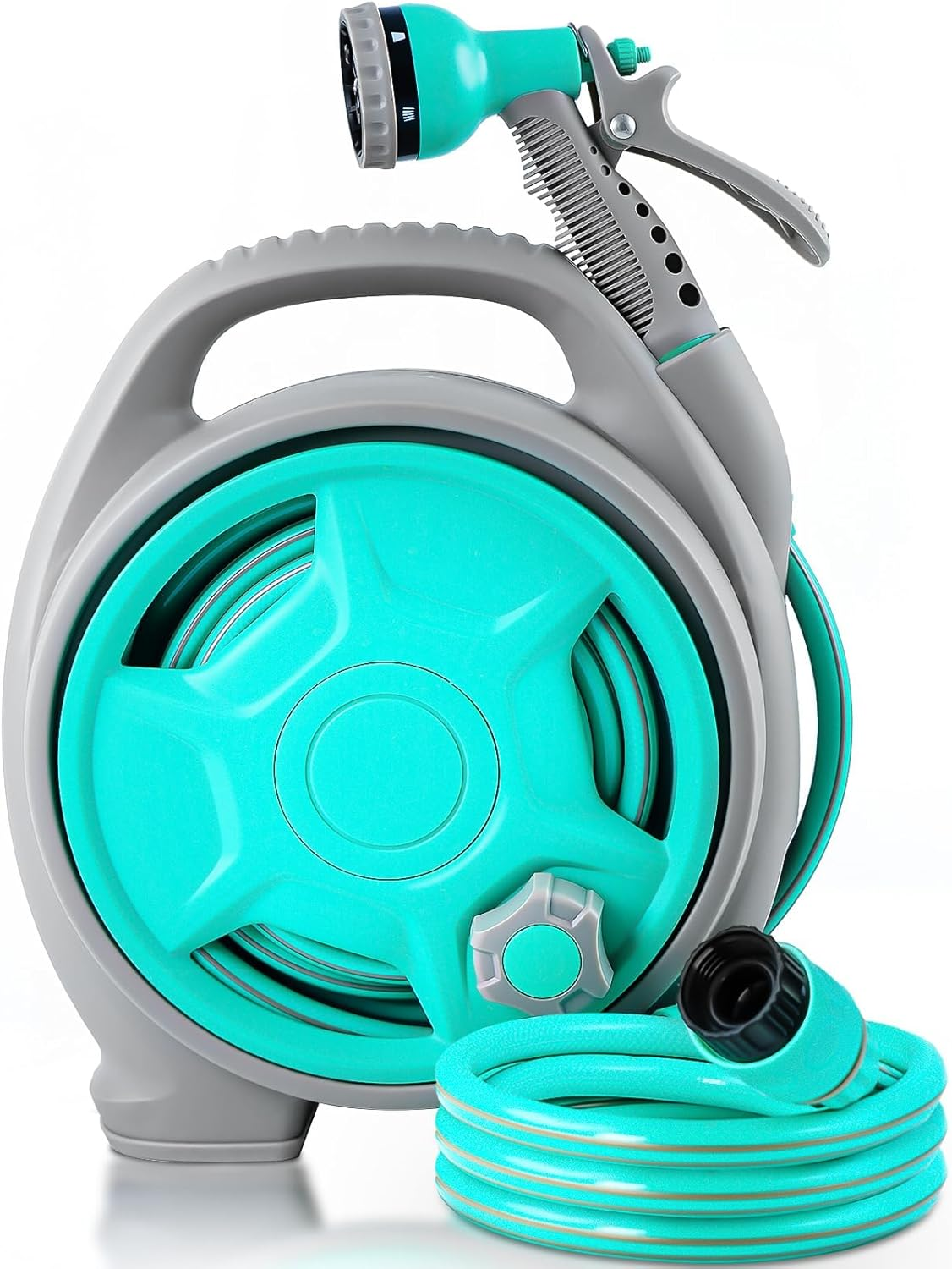 Retractable Garden Hose Reel, 13M+2M, Portable Hose Reel for AU Standard Hose Connection, Any Length Lock/Automatic Slow Return System/180&deg;Swivel Bracket, for Watering Garden, Washing Cars & Pets image number 3