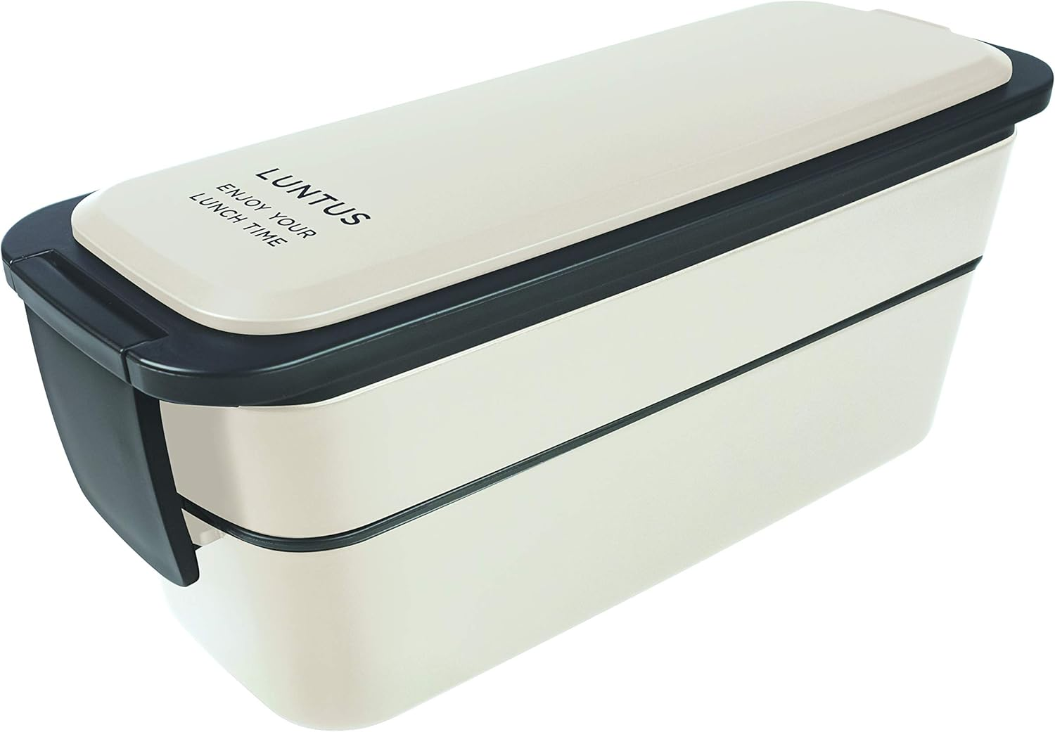 Asvel FC-T800 Bento Box, Lunch Box, Microwave and Dishwasher Safe, Juice Leak Prevention, Lanthus (Bag Included), 2 Tiers, Ag, Antibacterial, Ivory image number 6