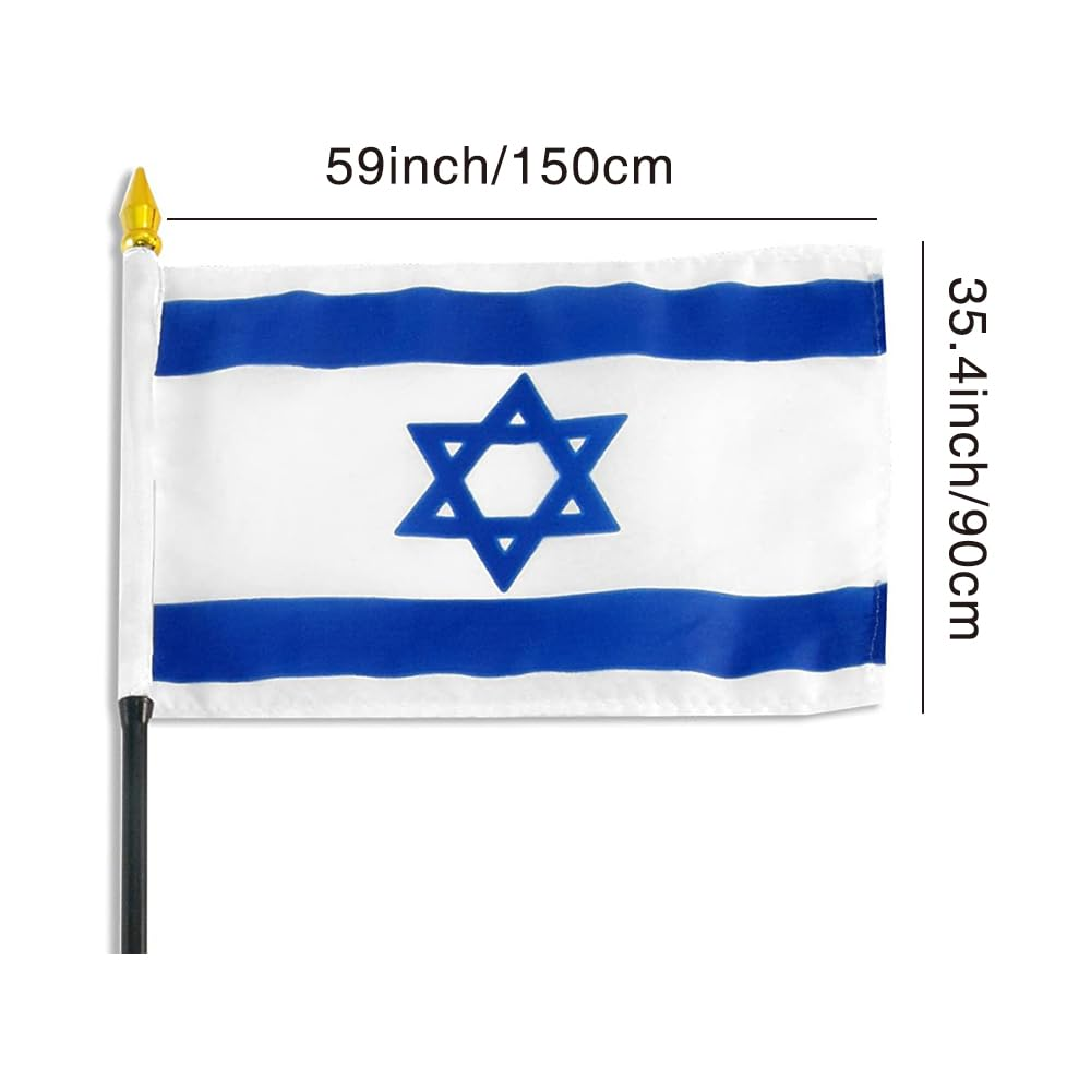 Large Israel Israeli Flag Heavy Duty Outdoor Star of David IL 90X150Cm - 3X5Ft, Double-Sided Print, 2 Metal Grommets for Mounting image number 1