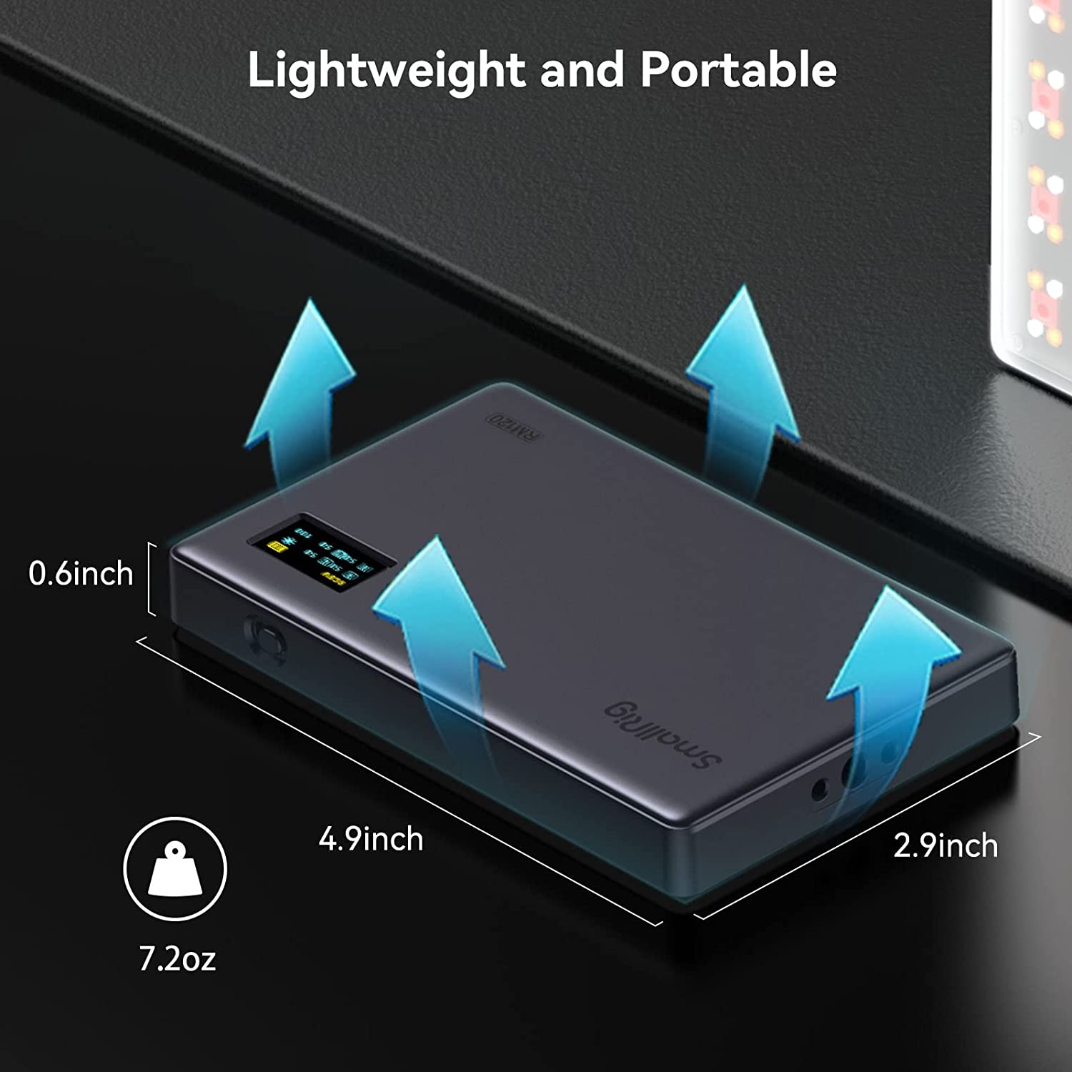 Smallrig RM120 RGB Video Light Portable on Camera,5000Mah Long Battery Life,Professional Video Conference Lighting 2500K-8500K 98+ CRI Full Color LED Light Panel for Tiktok,Photography - 3808 image number 1
