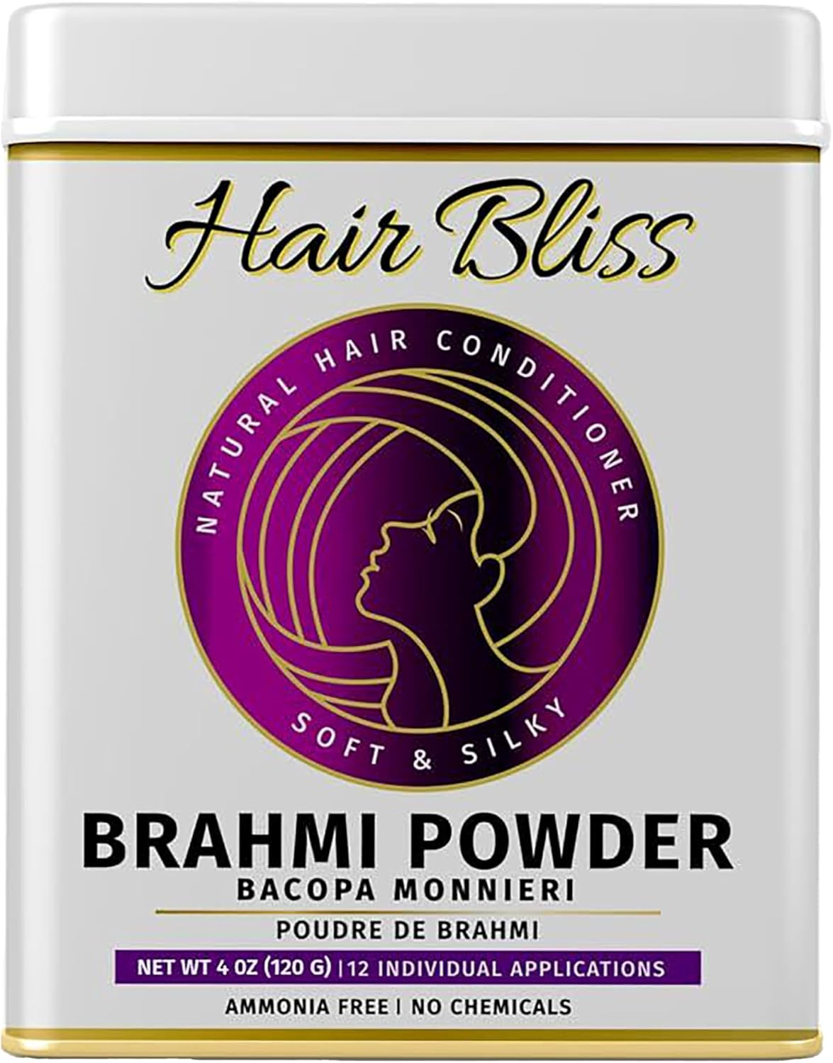 Hair Bliss- Natural Shikakai Acacia Herbal Hair & Skin Conditioning Powder- 12 Individual Sachets (10 Gm Each)- Reusable Brush & Tray Included- anti Frizz Shiny Hair & Smoother Skin by Pride of India