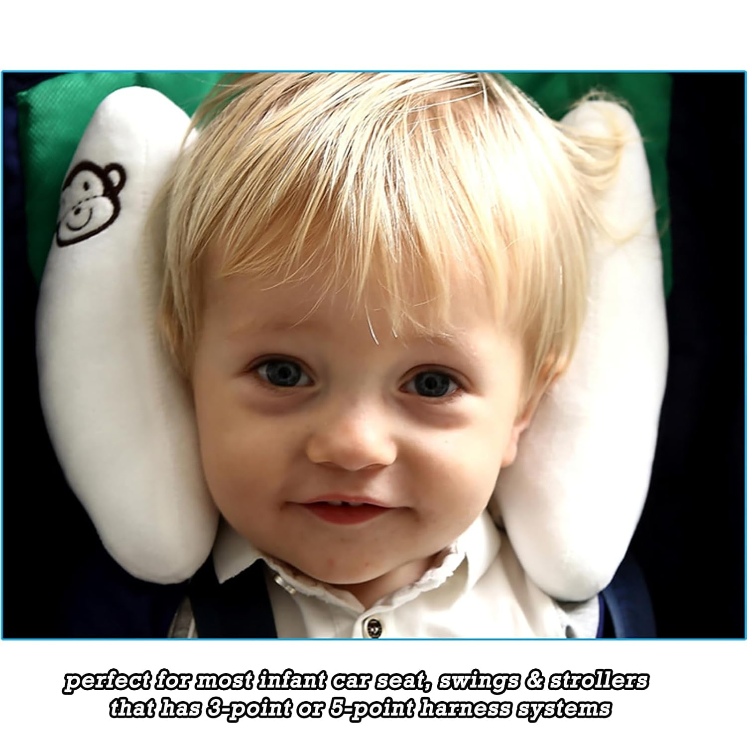 Adjustable Travel Pillow for Kids Toddler, Portable Head Support for Car Seats for Newborn, Head Support Pillow for Baby, Headrest Pillows for Cars, Rest Baby'S Head Comfortably in Any Position image number 5