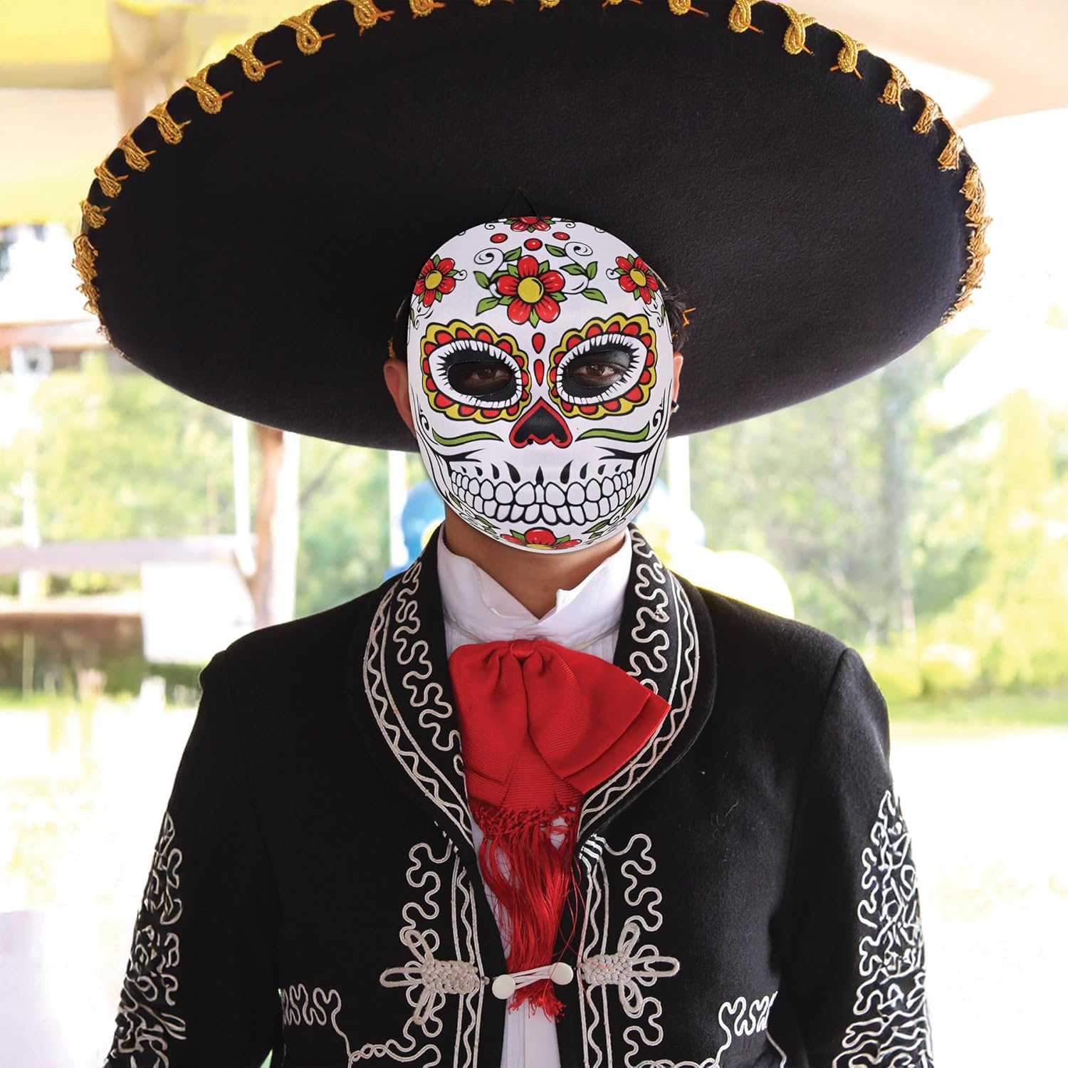 Beistle 00338, 2Piece Day of the Dead Masks, Multicoloured image number 3