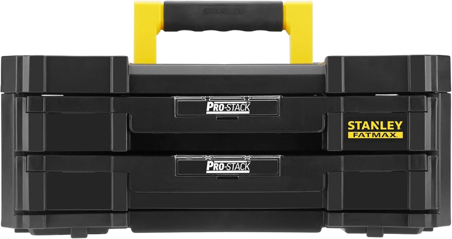 STANLEY FATMAX PRO-STAK IV Double Drawer, Polypropylene Body, 2 Modular Drawers, Stackable, Removable Dividers, Bi-Material Handle, Volume 8L, FMST1-71969 image number 4