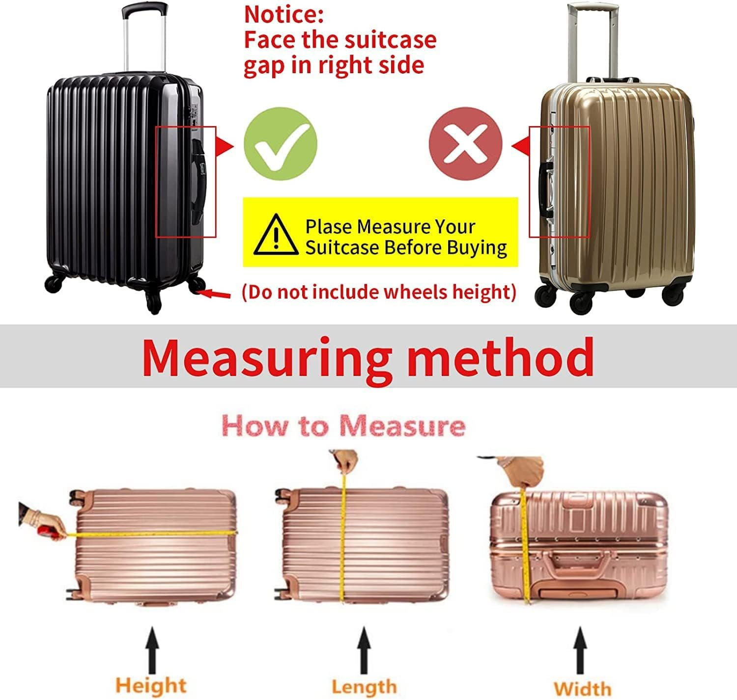 Luggage Cover,Clear PVC Travel Suitcase Cover Protectors,H HOME-MART Luggage Covers for Suitcase Protector Cover Dust Cover Suitcase Covers for Wheeled Suitcase Travel Accessories image number 4