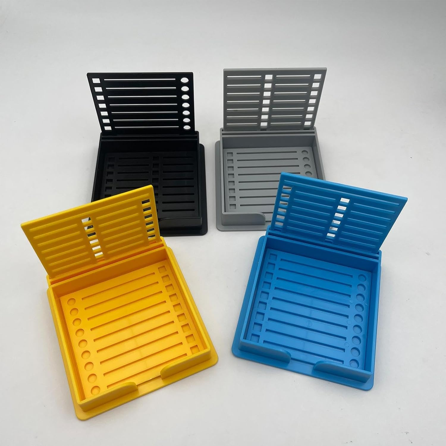 4Pieces Sticky Note Holder | Sticky Note Stencil | Note Dispenser | Double Insert Template Storage Box | Self-Adhesive Notes Pad | School Supplies Desk Accessories image number 5