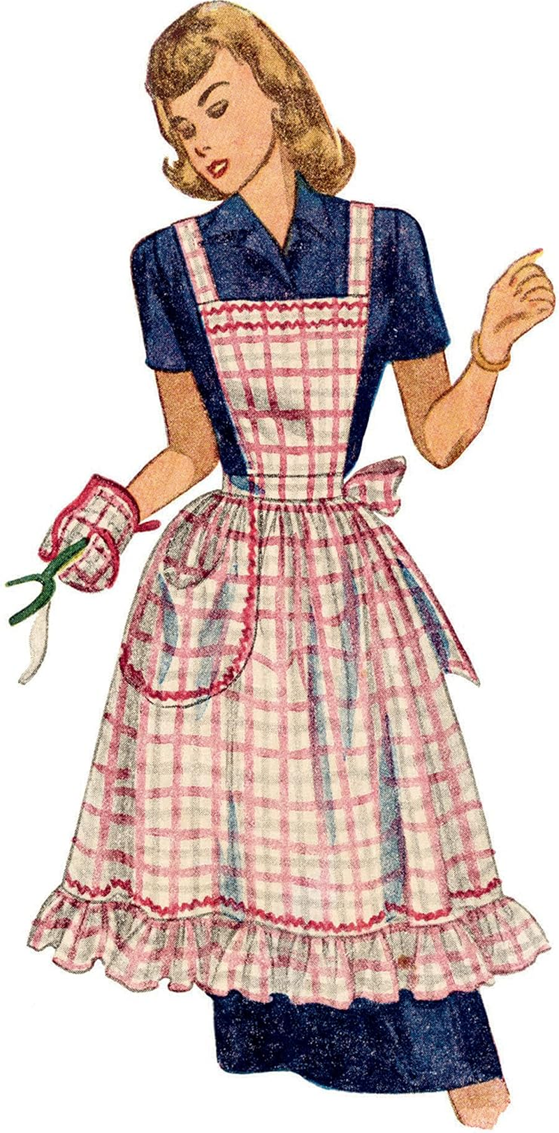 Simplicity S9496 Sewing Pattern Misses' Vintage Apron, Size One Size Only image number 6