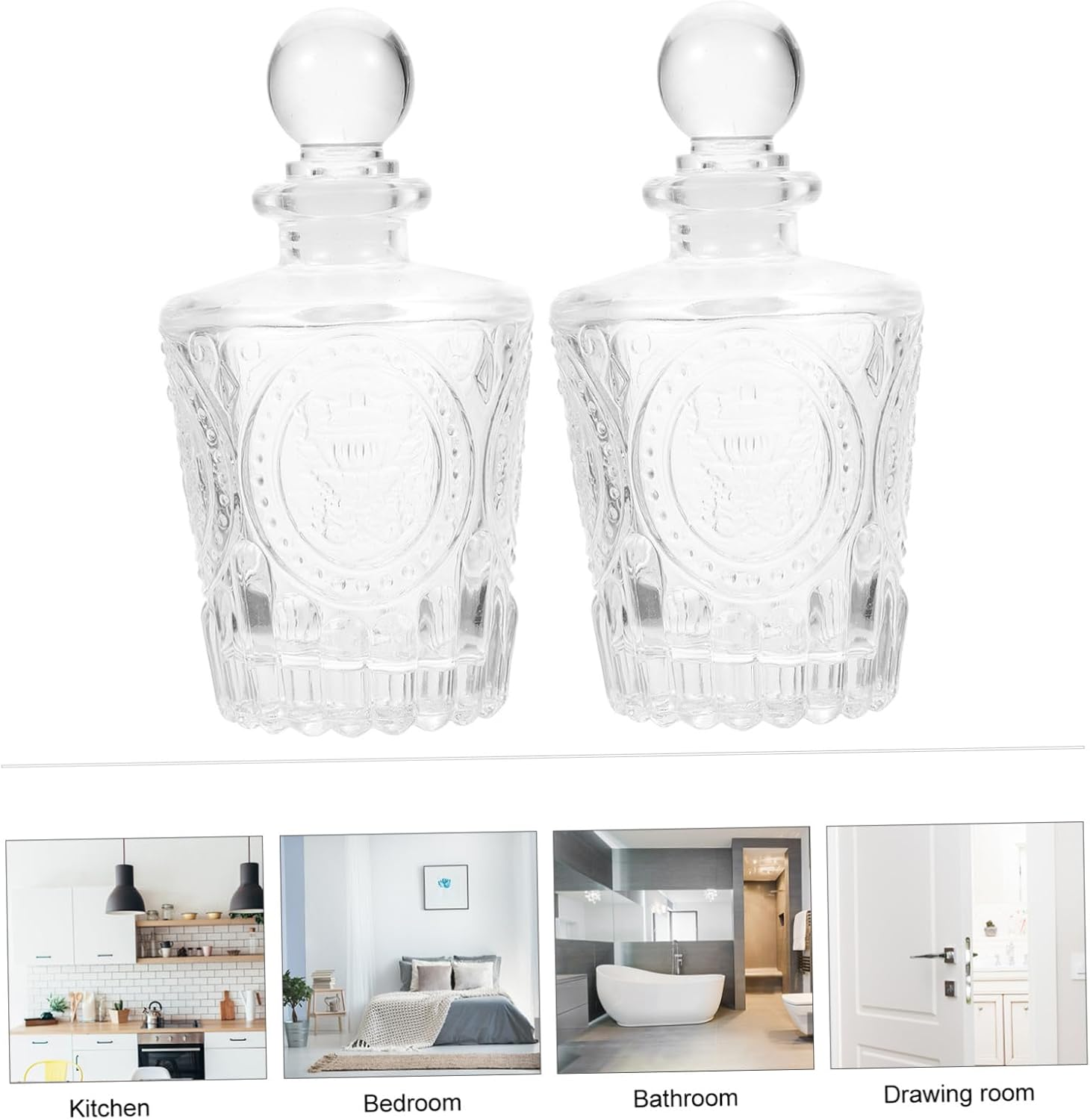2Pcs Carved Bottles Transparent Essential Oil Bottle for Home Aromatherapy Fragrance Release and Air image number 5