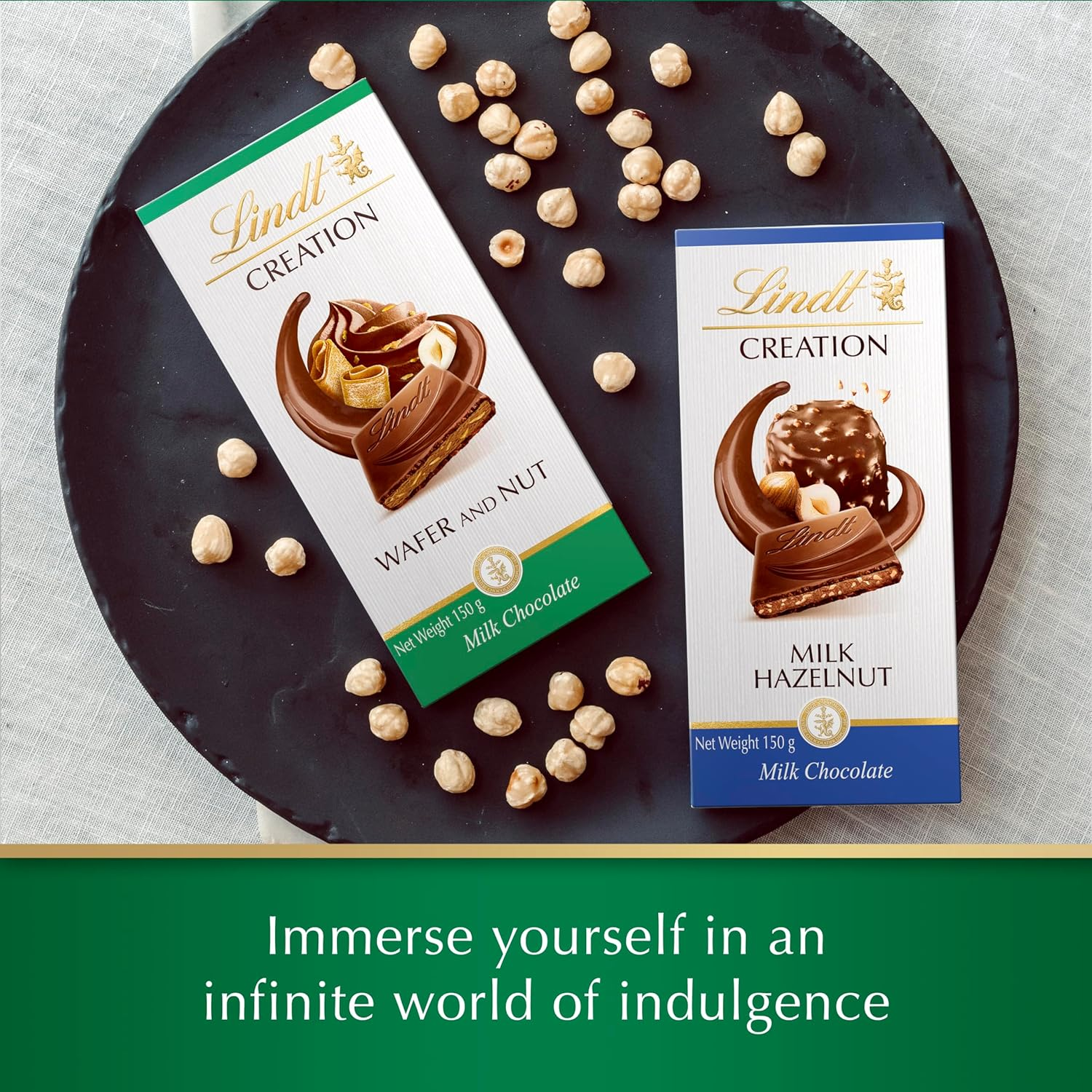 Lindt Creation Hazelnut Wafer Chocolate Block 150 G