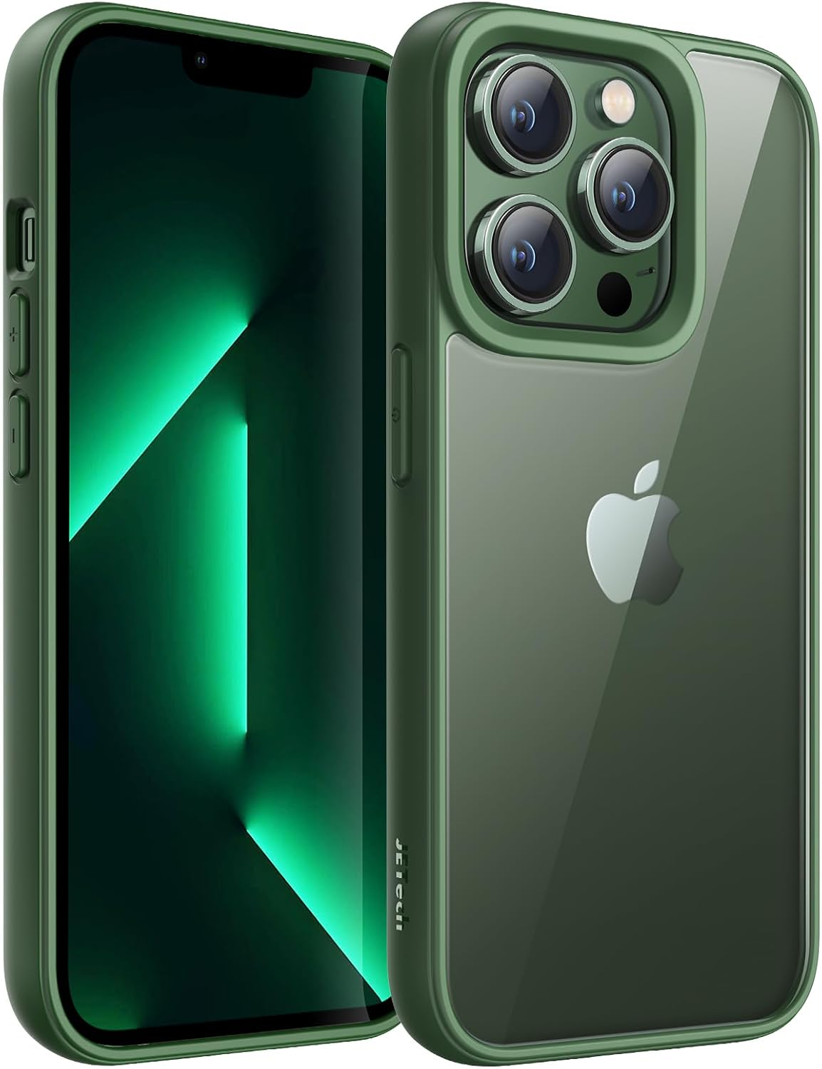 Jetech Case for Iphone 13 Pro 6.1-Inch, Shockproof Phone Bumper Cover, Solid Color Matte TPU Frame, Anti-Scratch Clear Back (Sierra Blue)