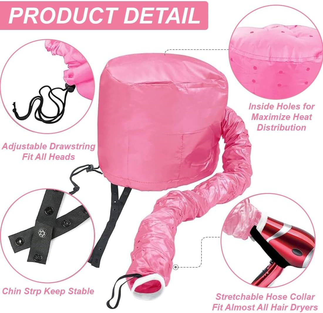 JYNXOR Drying Caps for Hair, Drying Hood Floating Cap, Diffuser Cap for Curls with Adjustable Drawstring, Deep Care Heat Hood Hair, Hair Dryer Cap, Curling Cap, Hair Net Plopping Cap, Thermal Cap image number 3