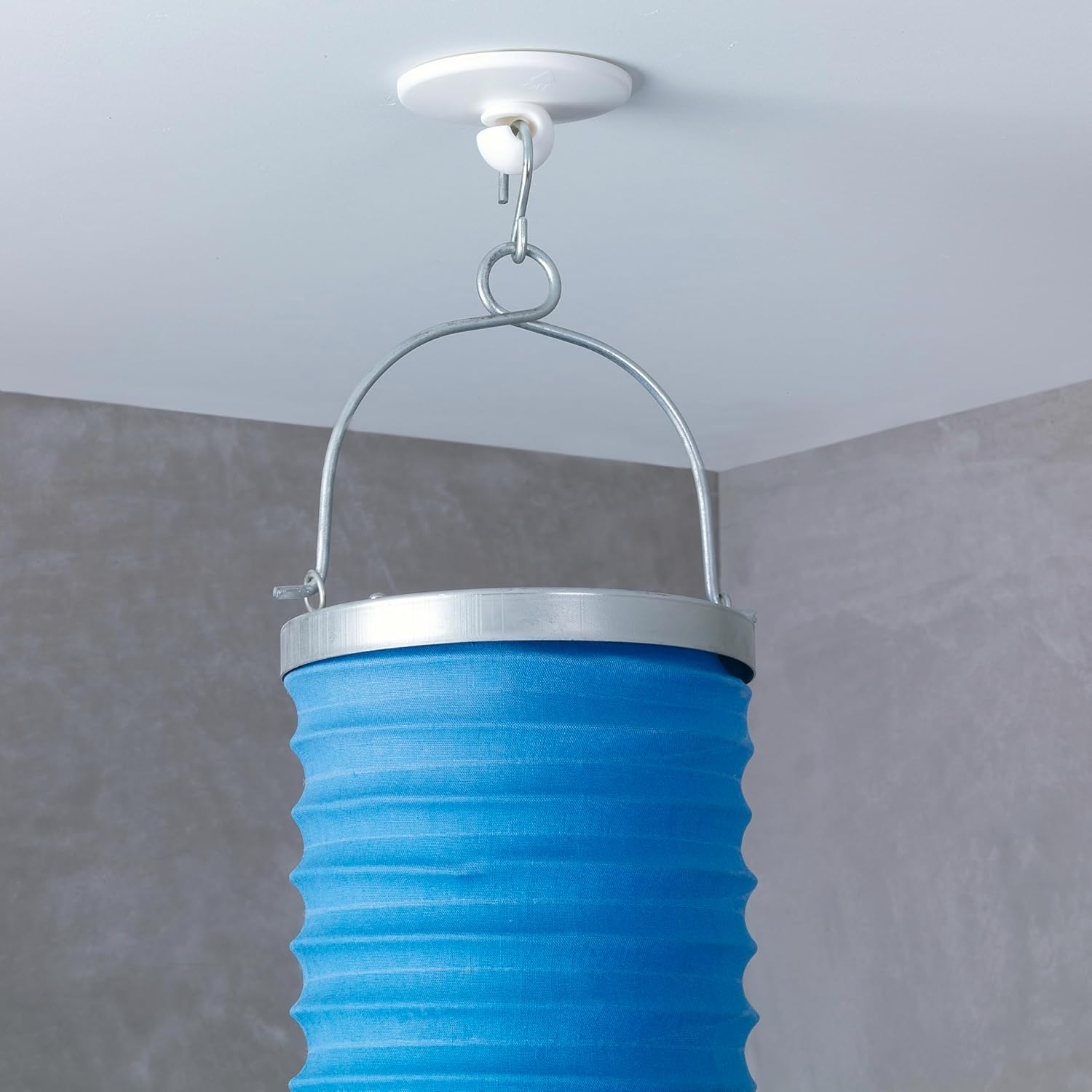 Tesa Powerstrips Ceiling Hook - Self-Adhesive Rotating Hook in White for Hanging Ceiling Decoration - with Tesa Powerstrips Large - up to 500 G Holding Capacity image number 2